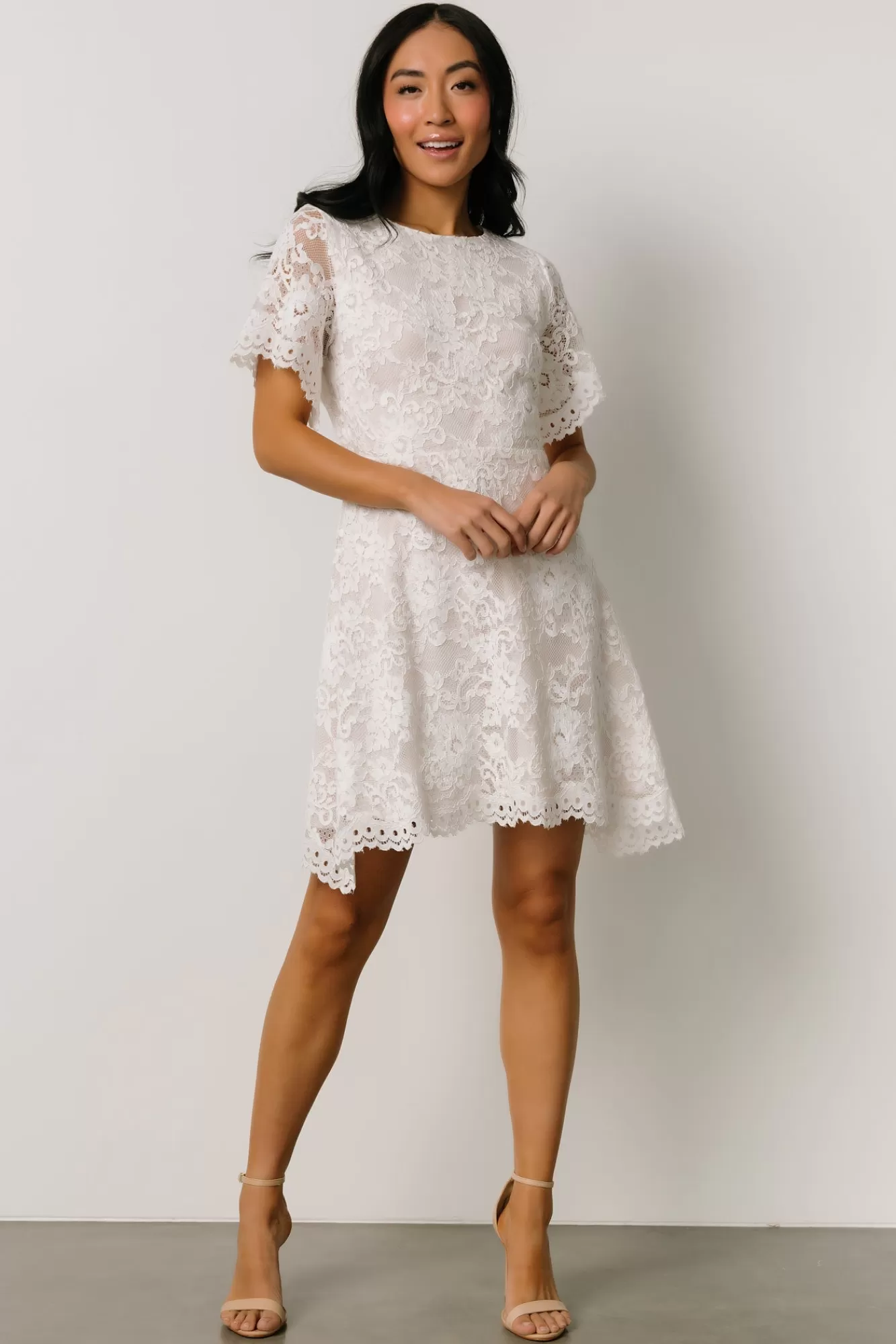 Baltic Born Short Dresses | Short Dresses | Aasha Lace Short Dress | Off White