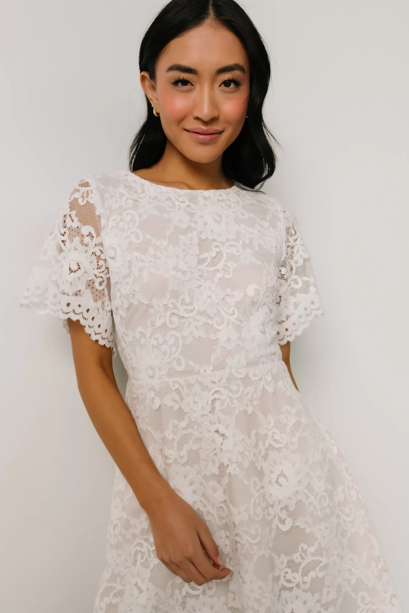 Baltic Born Short Dresses | Short Dresses | Aasha Lace Short Dress | Off White