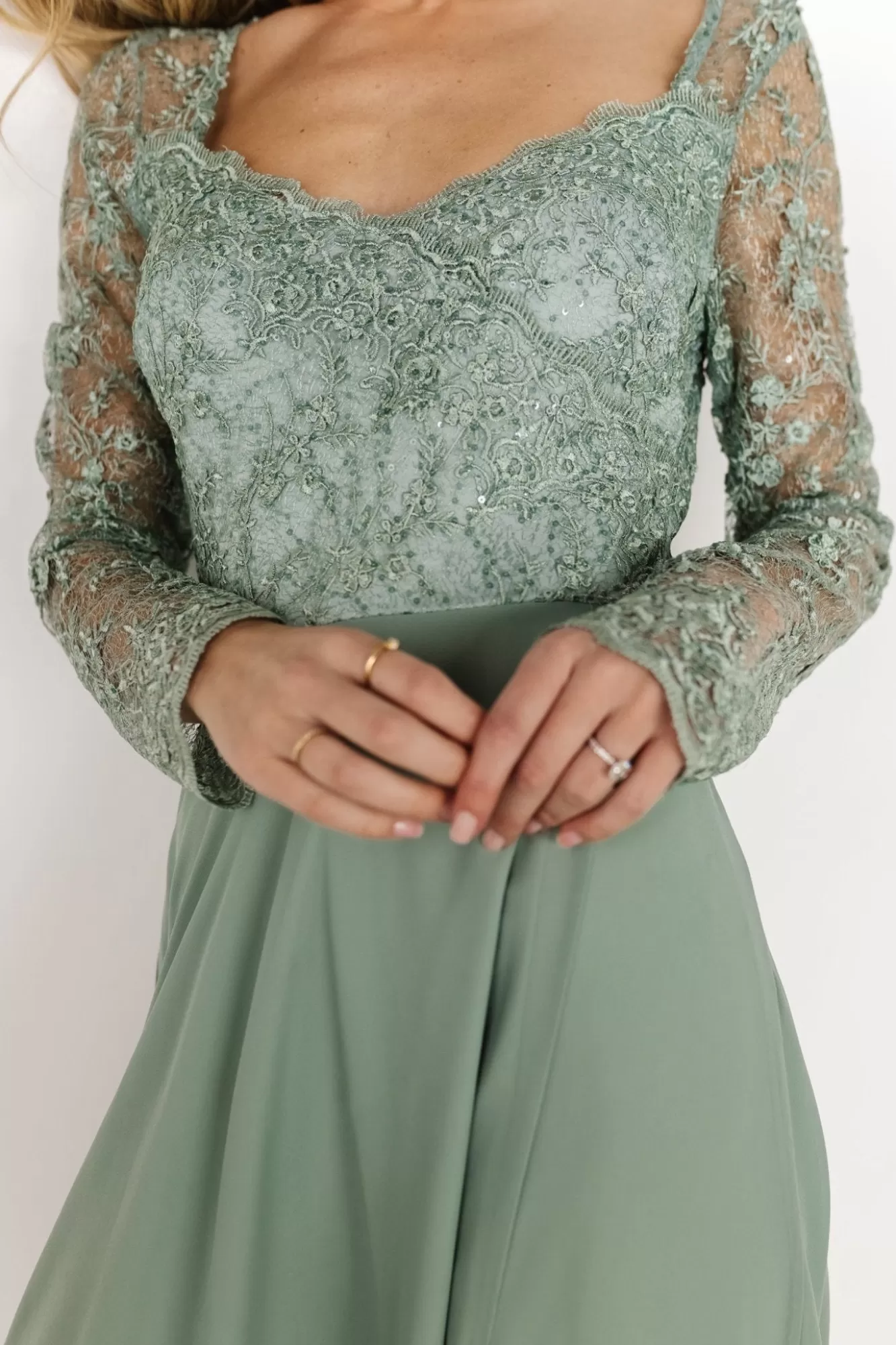 Baltic Born Maxi Dresses | Maxi Dresses | Adalaide Long Sleeve Maxi Dress | Dusty Sage