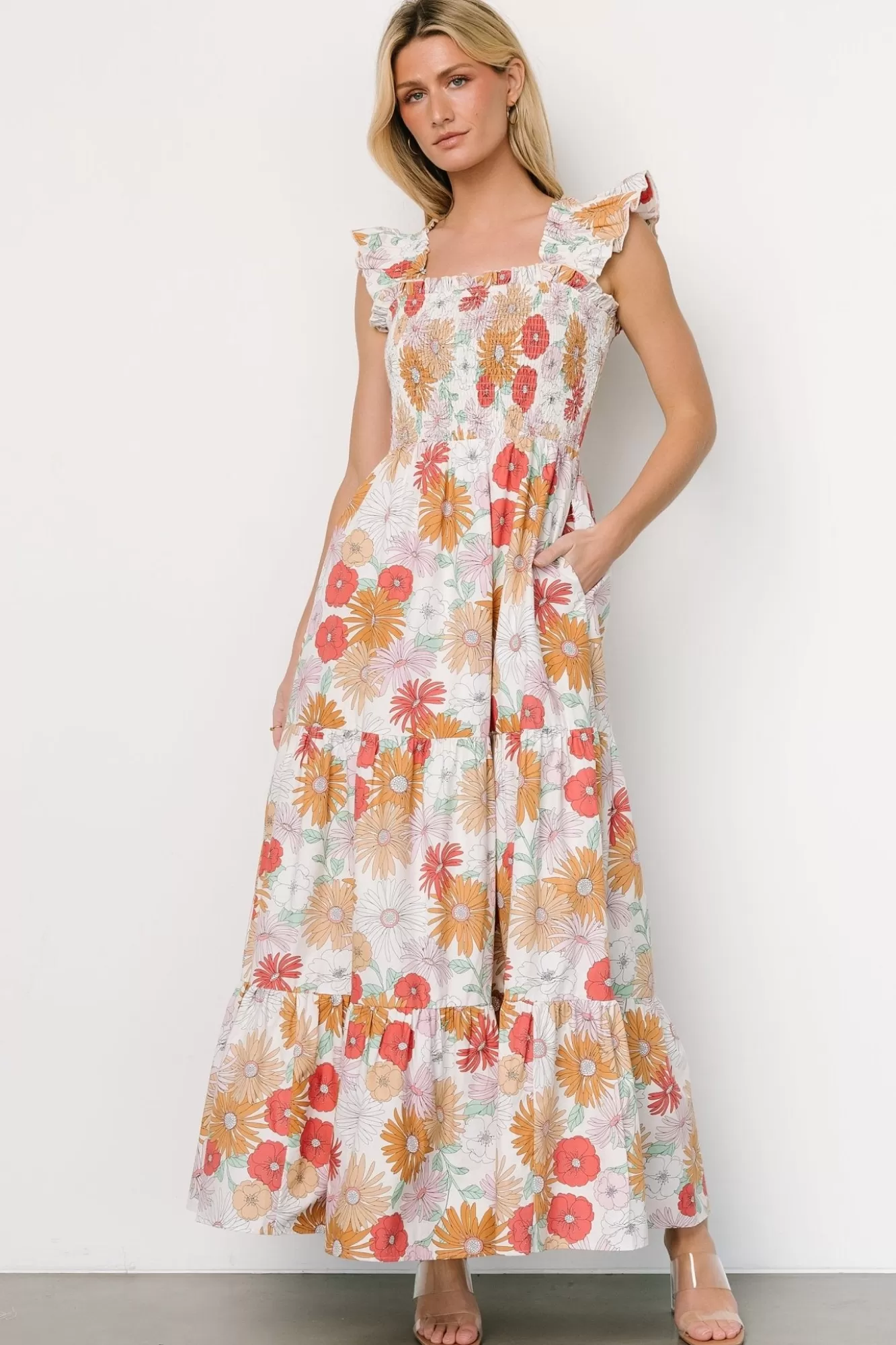 Baltic Born Maxi Dresses | Maxi Dresses | Adela Maxi Dress | Cream Multi Floral