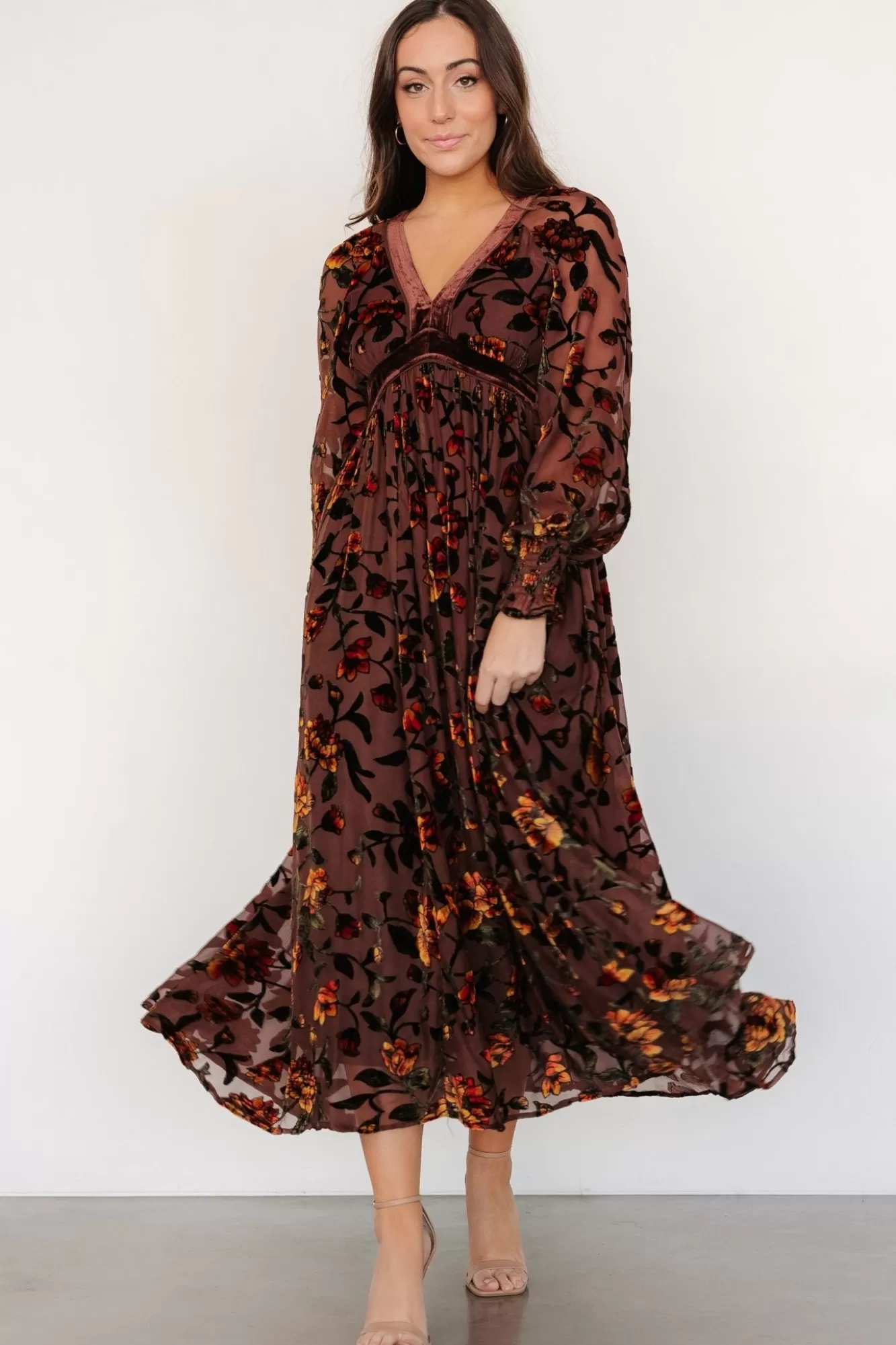 Baltic Born Maxi Dresses | Maxi Dresses | Adele Velvet Dress | Clove + Amber Floral