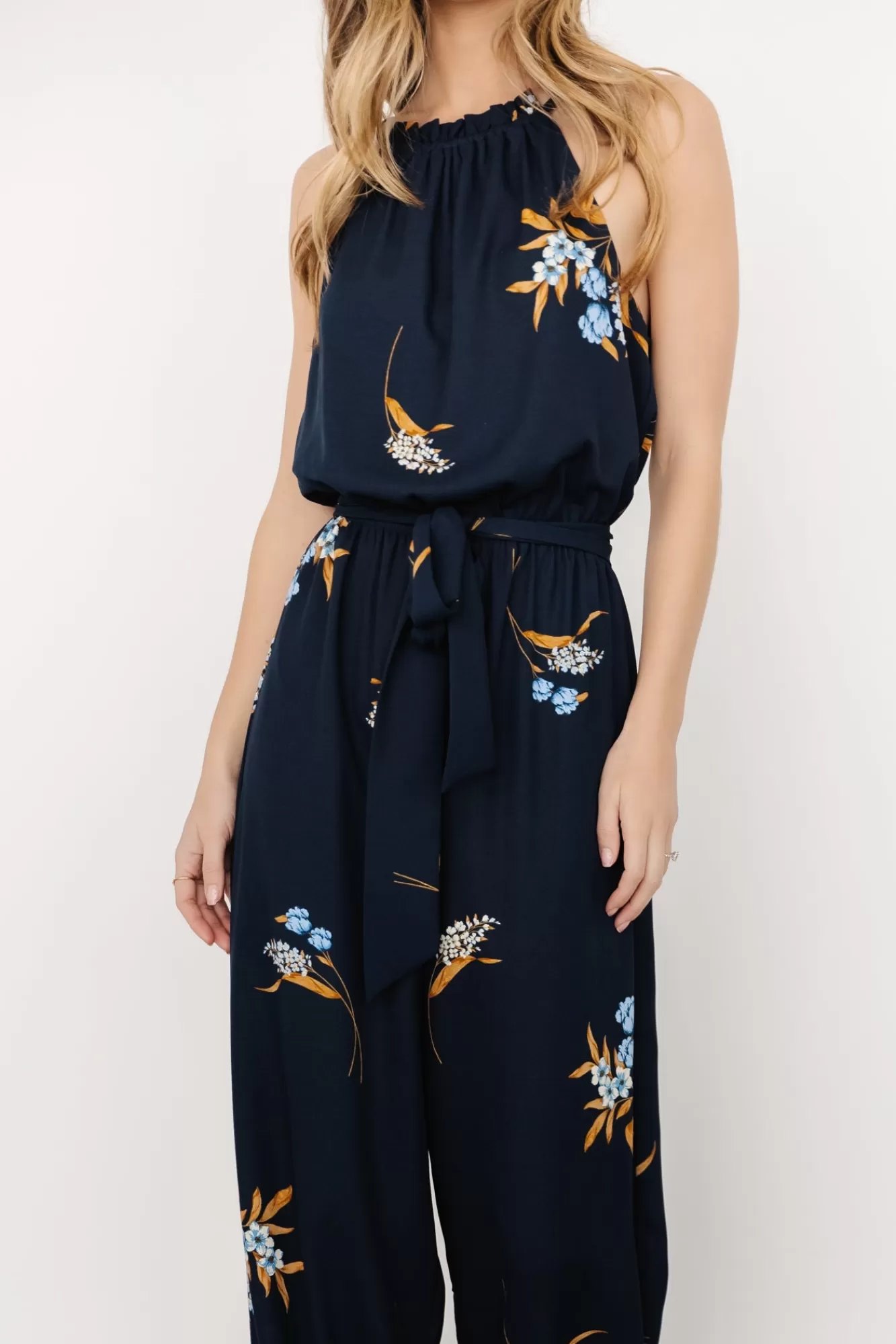 Baltic Born Jumpsuits + Rompers | Alameda Halter Jumpsuit | Navy Blue Floral