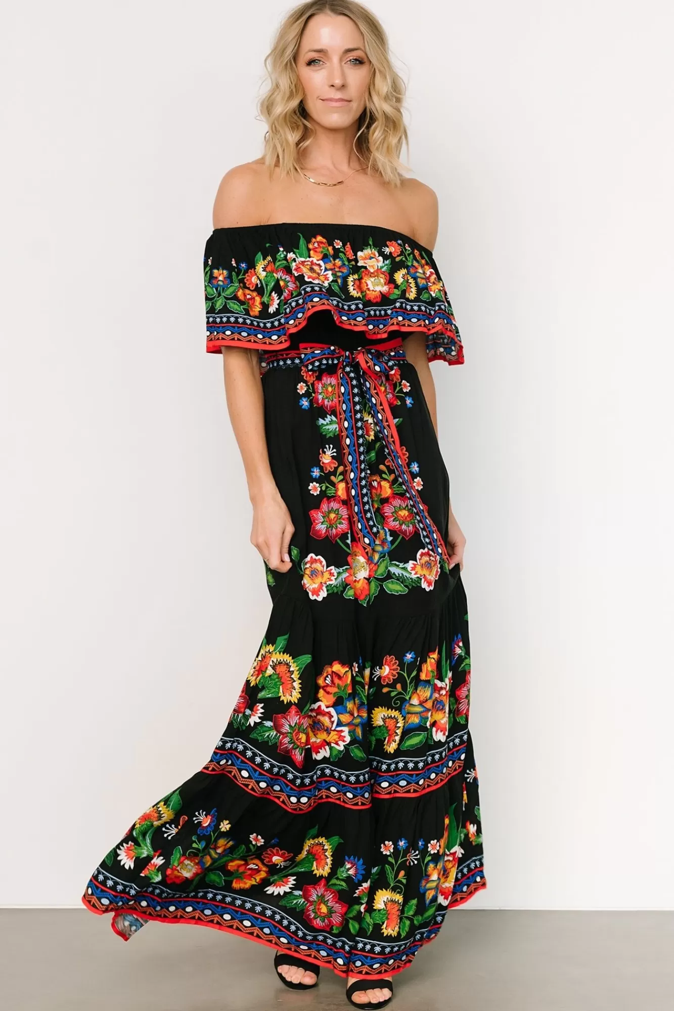 Baltic Born Maxi Dresses | Maxi Dresses | Alejandra Maxi Dress | Black Multi Floral