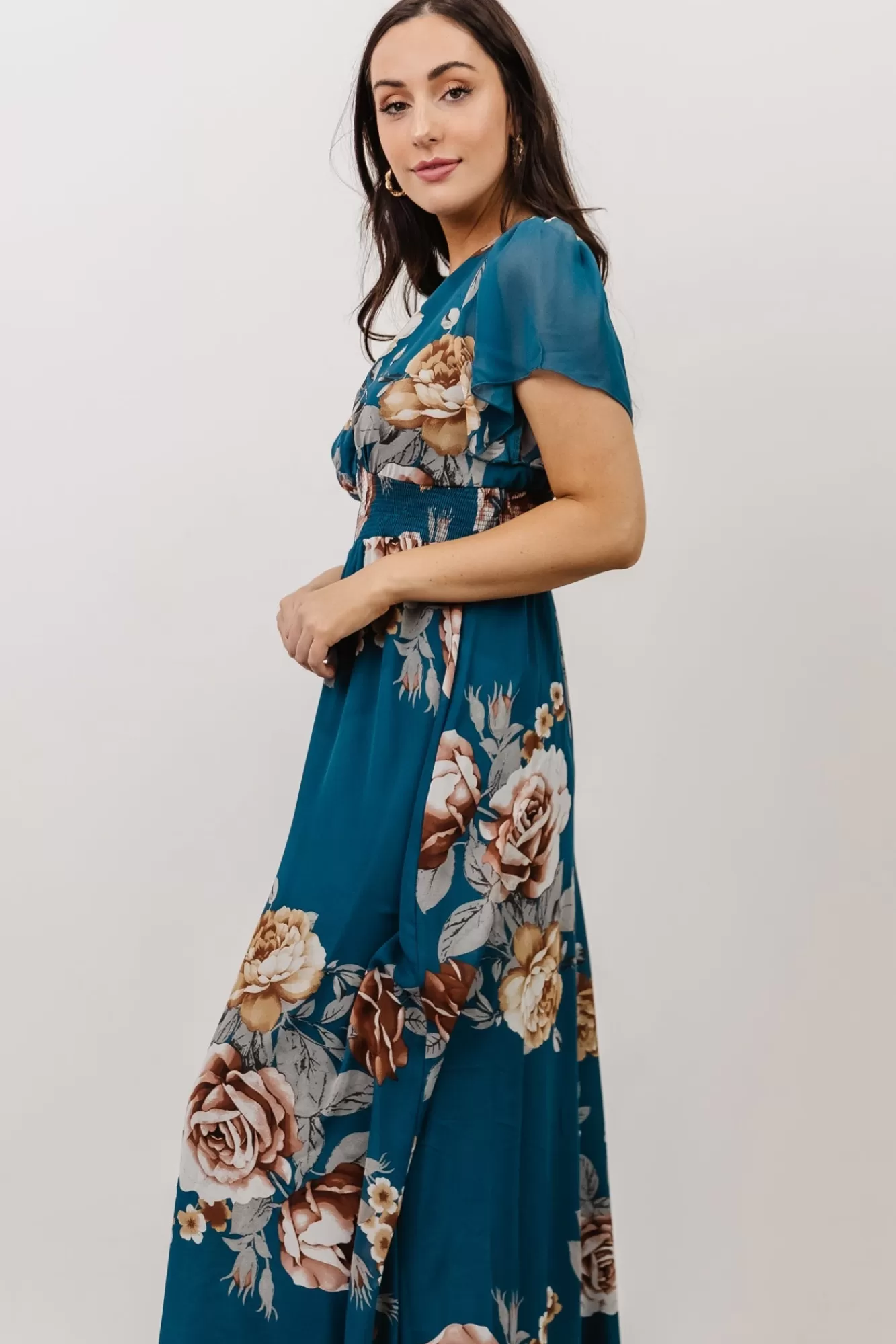 Baltic Born Maxi Dresses | Maxi Dresses | Alexandria Smocked Maxi Dress | Blue Floral