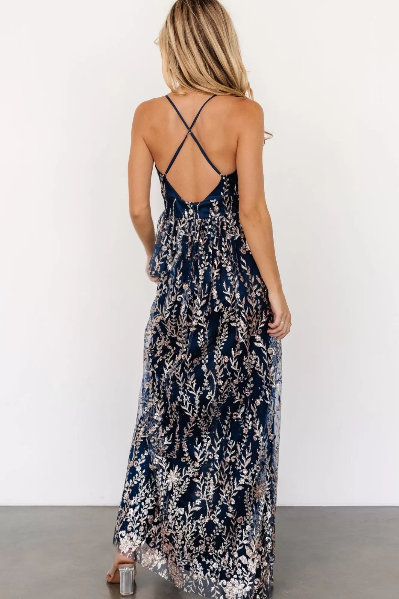 Baltic Born Maxi Dresses | Maxi Dresses | Anisa Shimmer Gown | Navy + Rose