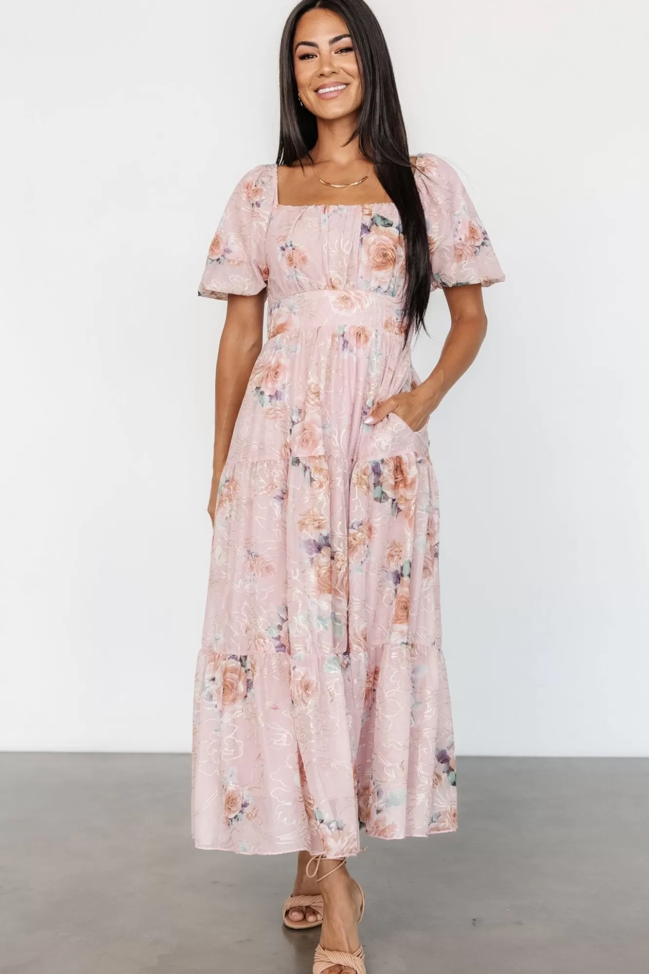 Baltic Born Midi Dresses | Midi Dresses | Annabeth Midi Dress | Blush Floral