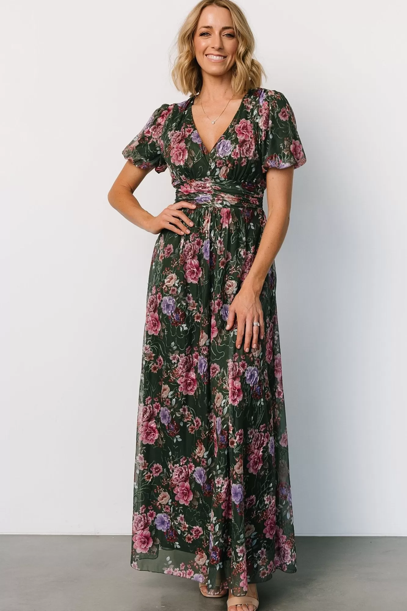 Baltic Born Maxi Dresses | Maxi Dresses | Ardley Maxi Dress | Green + Pink Floral