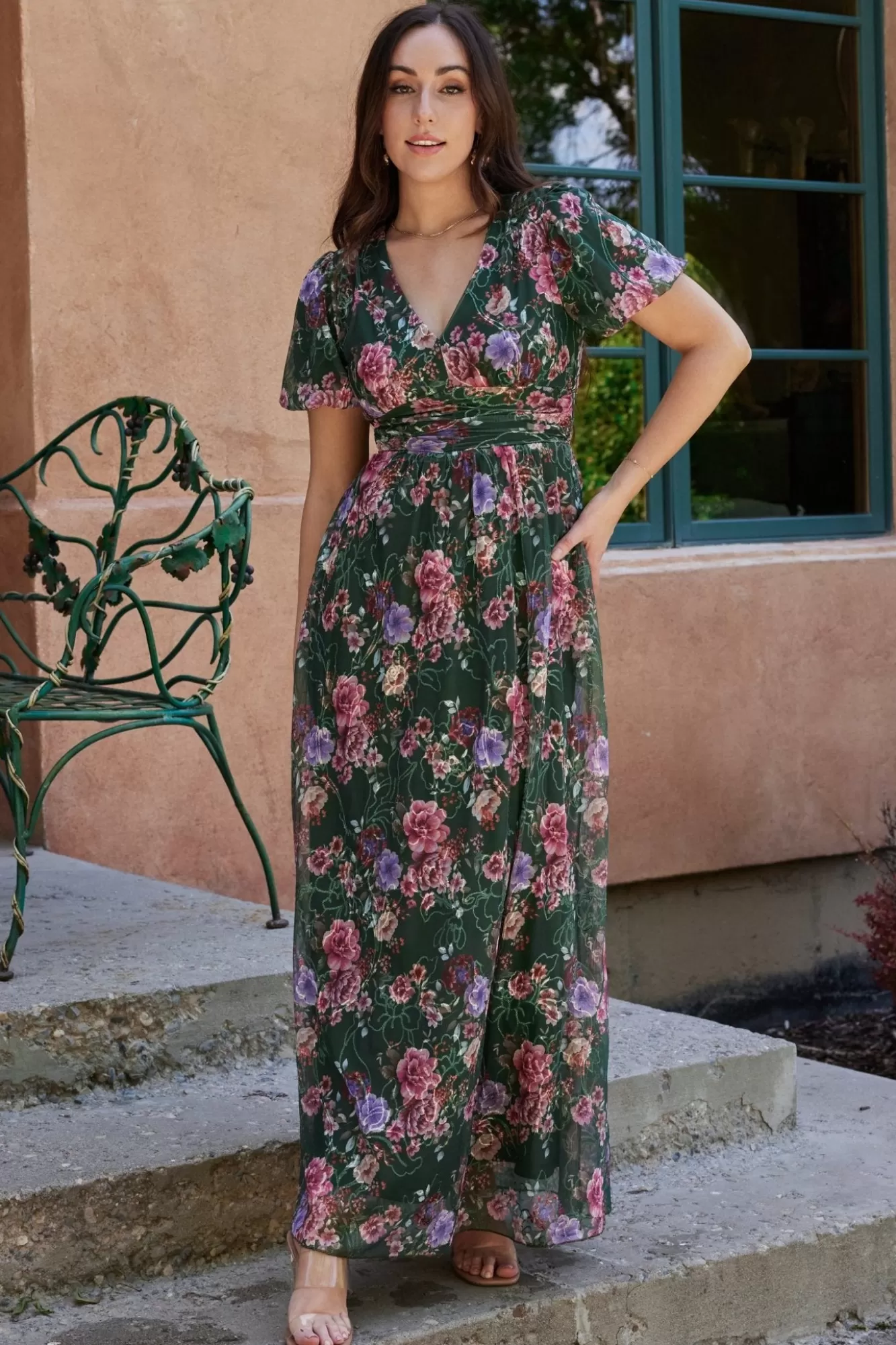 Baltic Born Maxi Dresses | Maxi Dresses | Ardley Maxi Dress | Green + Pink Floral