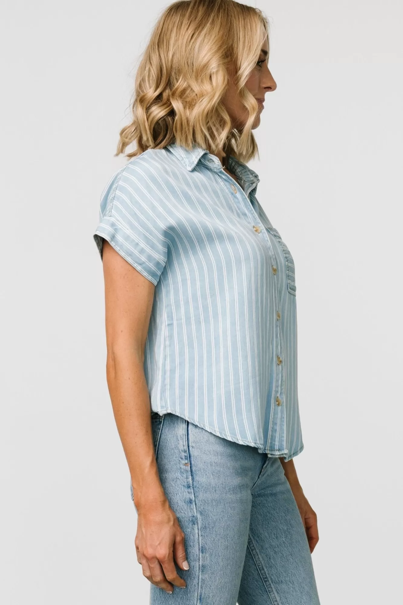 Baltic Born Blouses + Shirts | Berkley Striped Top | Denim Blue