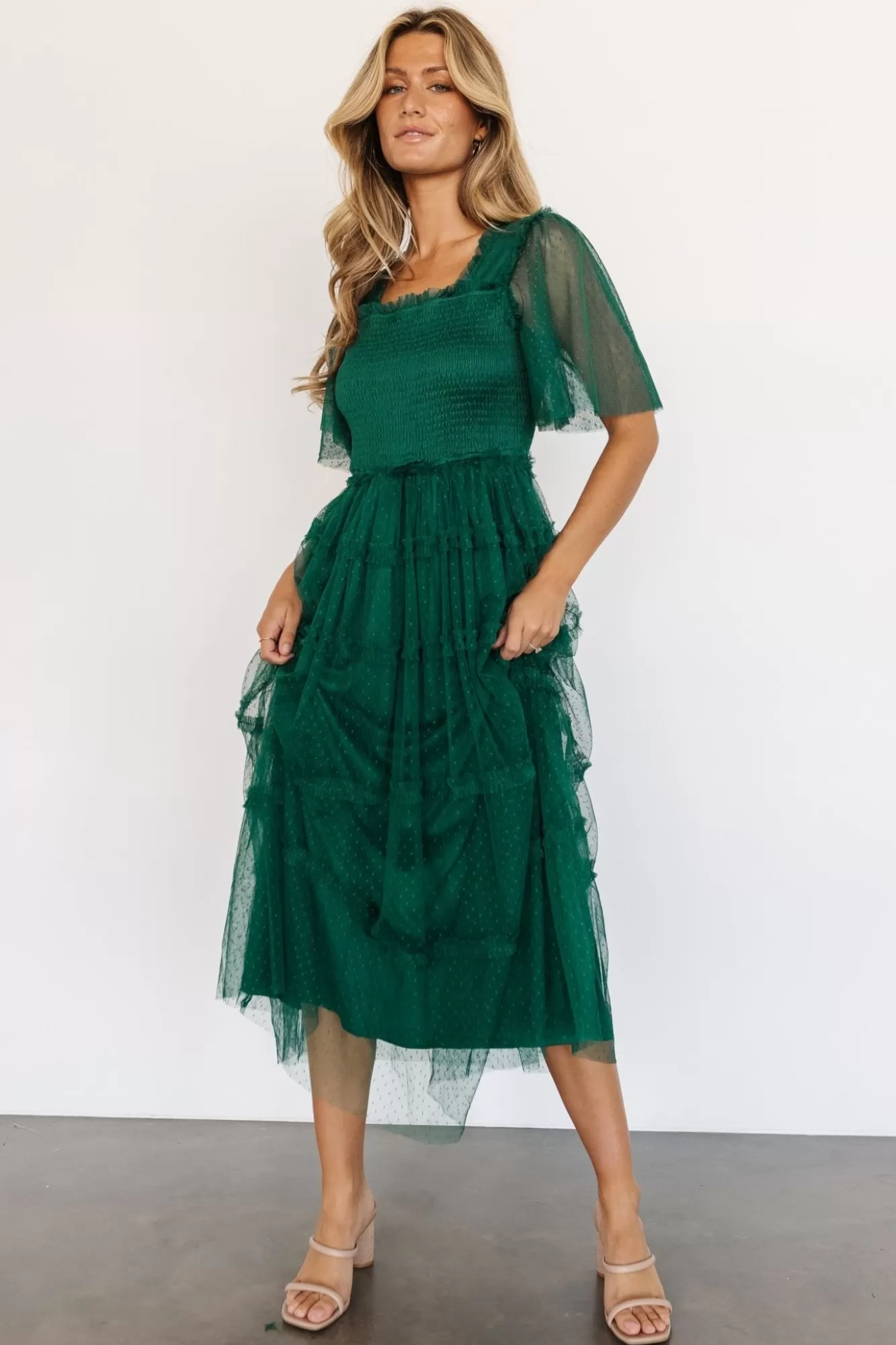 Baltic Born Midi Dresses | Midi Dresses | Bexley Tulle Dress | Dark Green