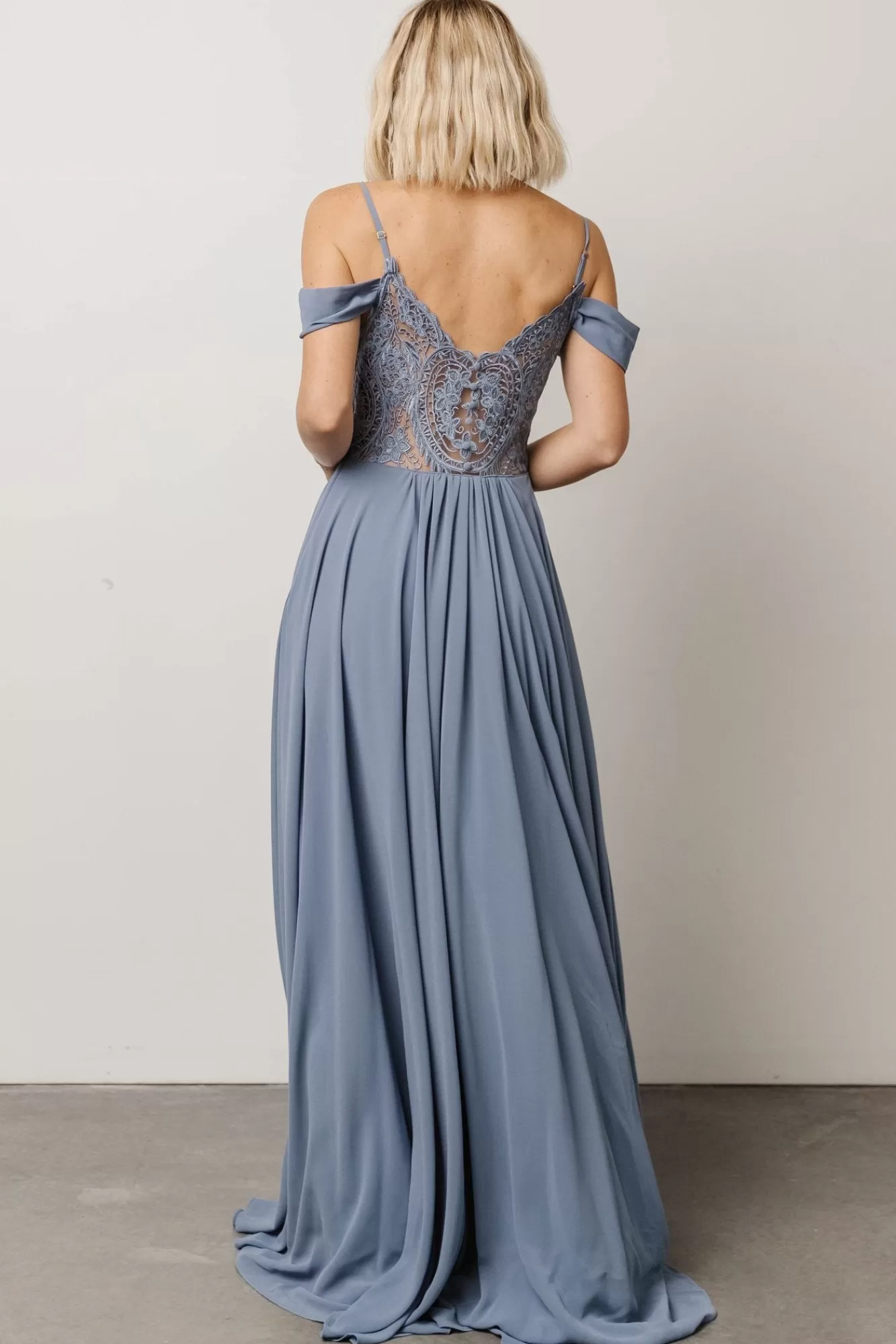 Baltic Born Maxi Dresses | Maxi Dresses | Bianca Lace Maxi Dress | Dusty Blue