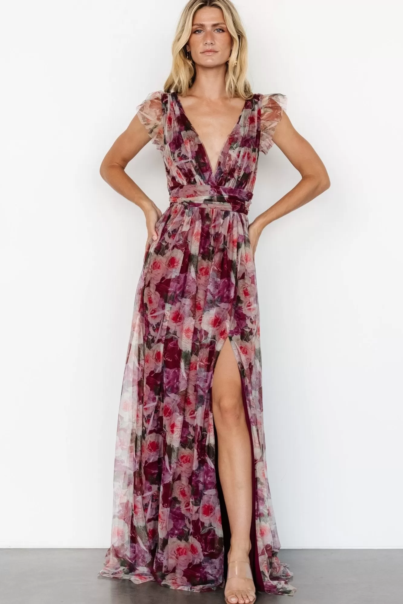 Baltic Born Maxi Dresses | Maxi Dresses | Carmine Maxi Dress | Wine Floral