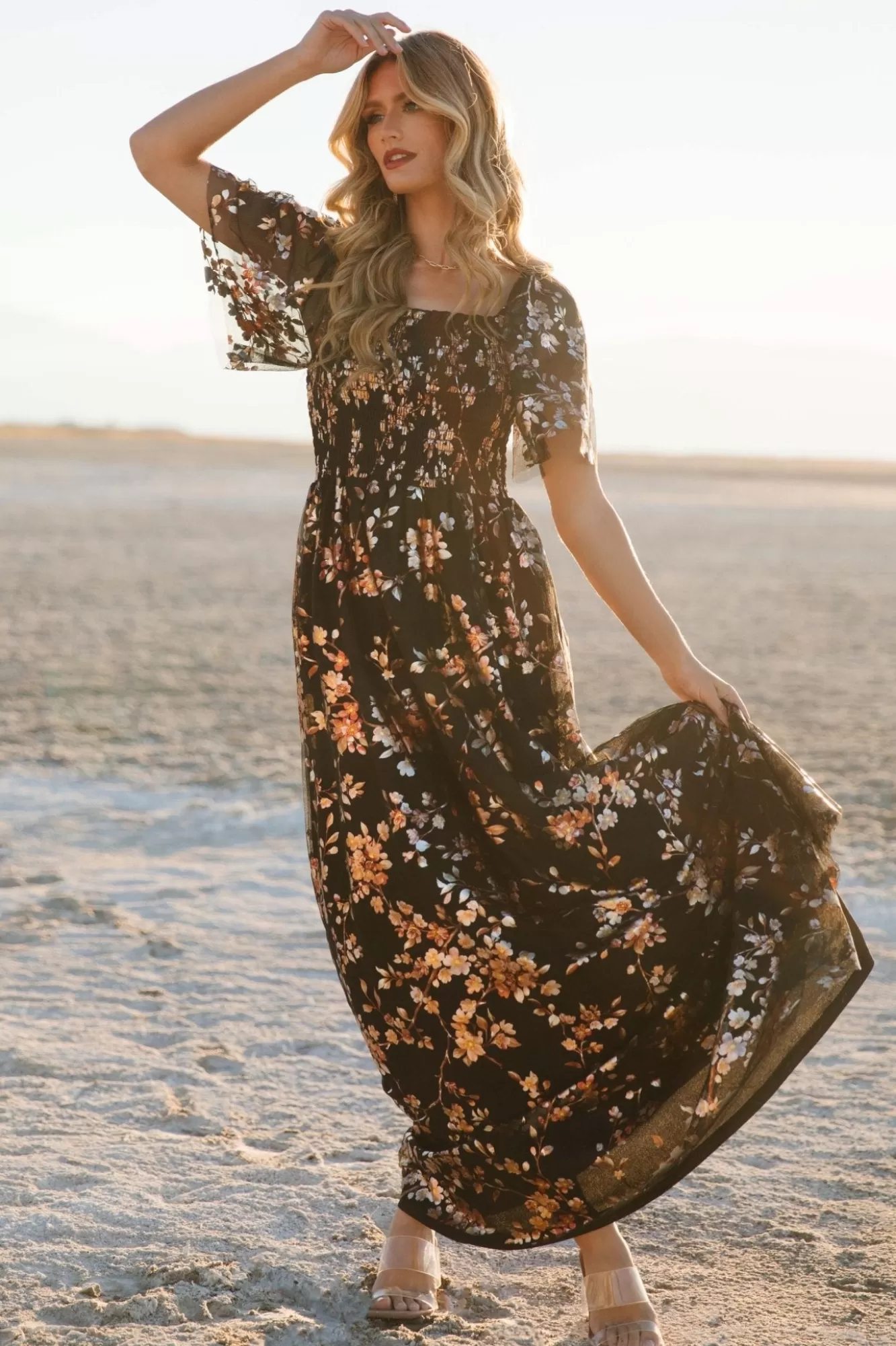 Baltic Born Maxi Dresses | Maxi Dresses | Cassandra Tulle Maxi Dress | Black Blossom