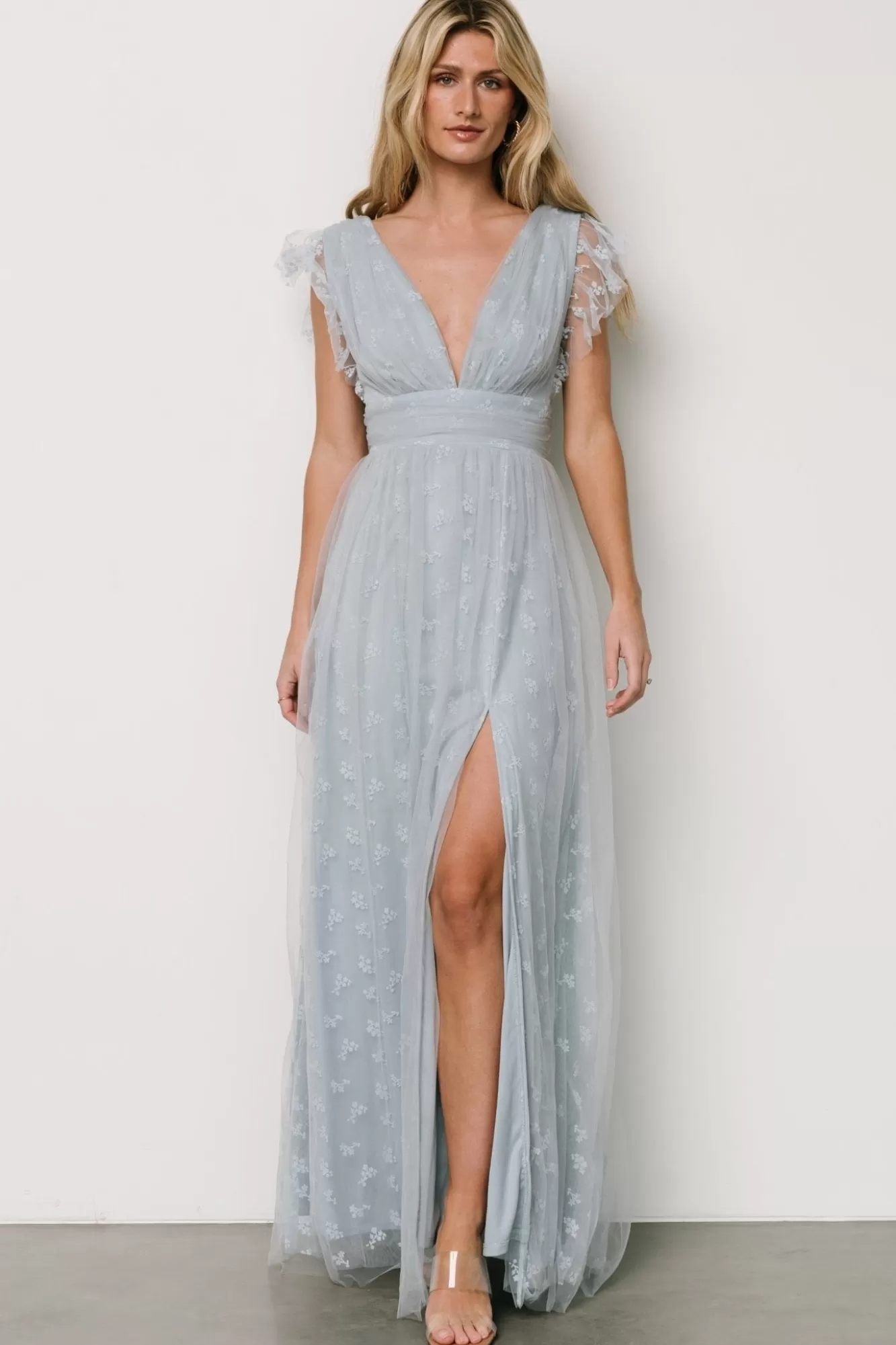 Baltic Born Maxi Dresses | Maxi Dresses | Caterina Tulle Maxi Dress | Light Blue