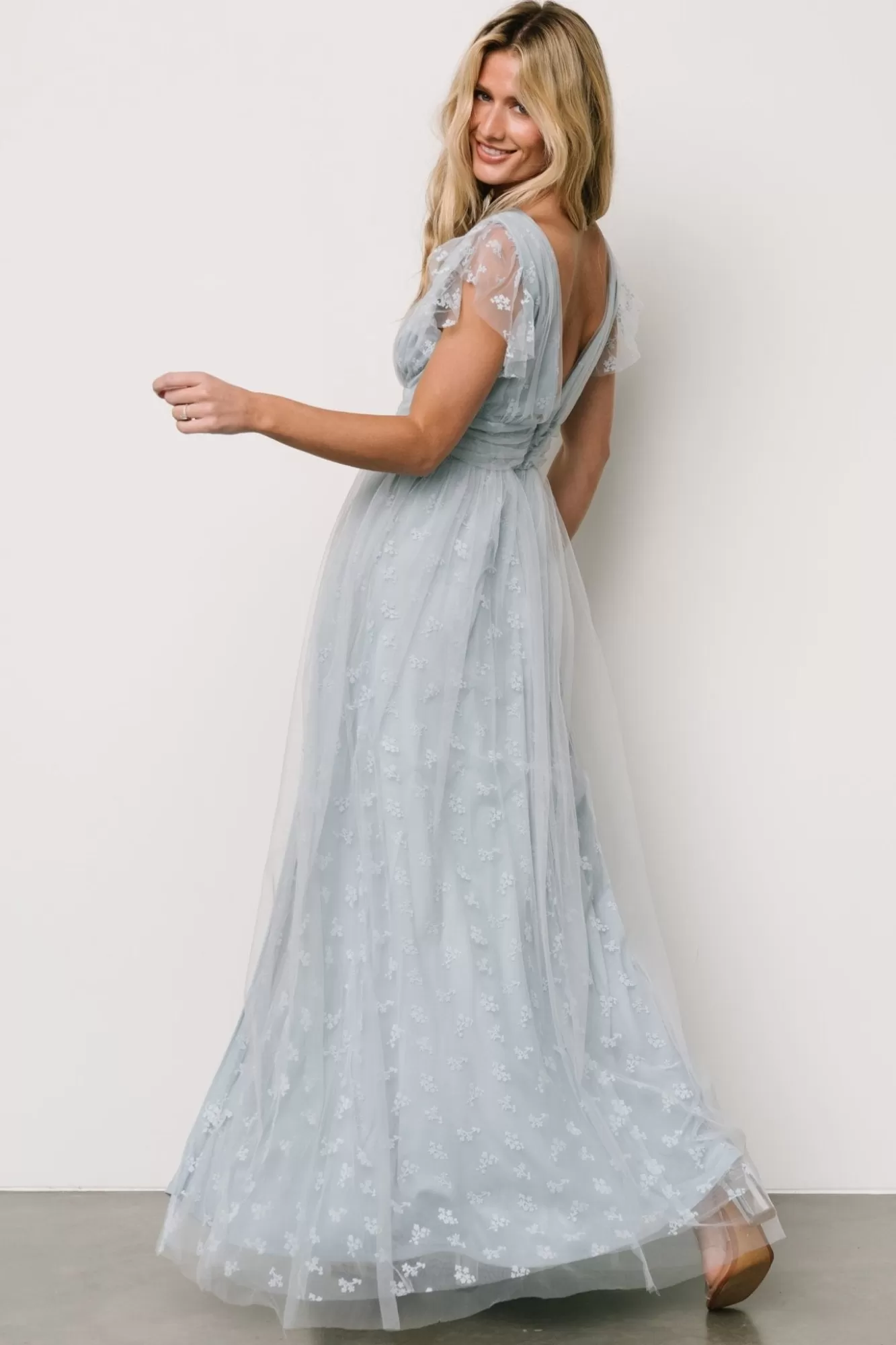 Baltic Born Maxi Dresses | Maxi Dresses | Caterina Tulle Maxi Dress | Light Blue