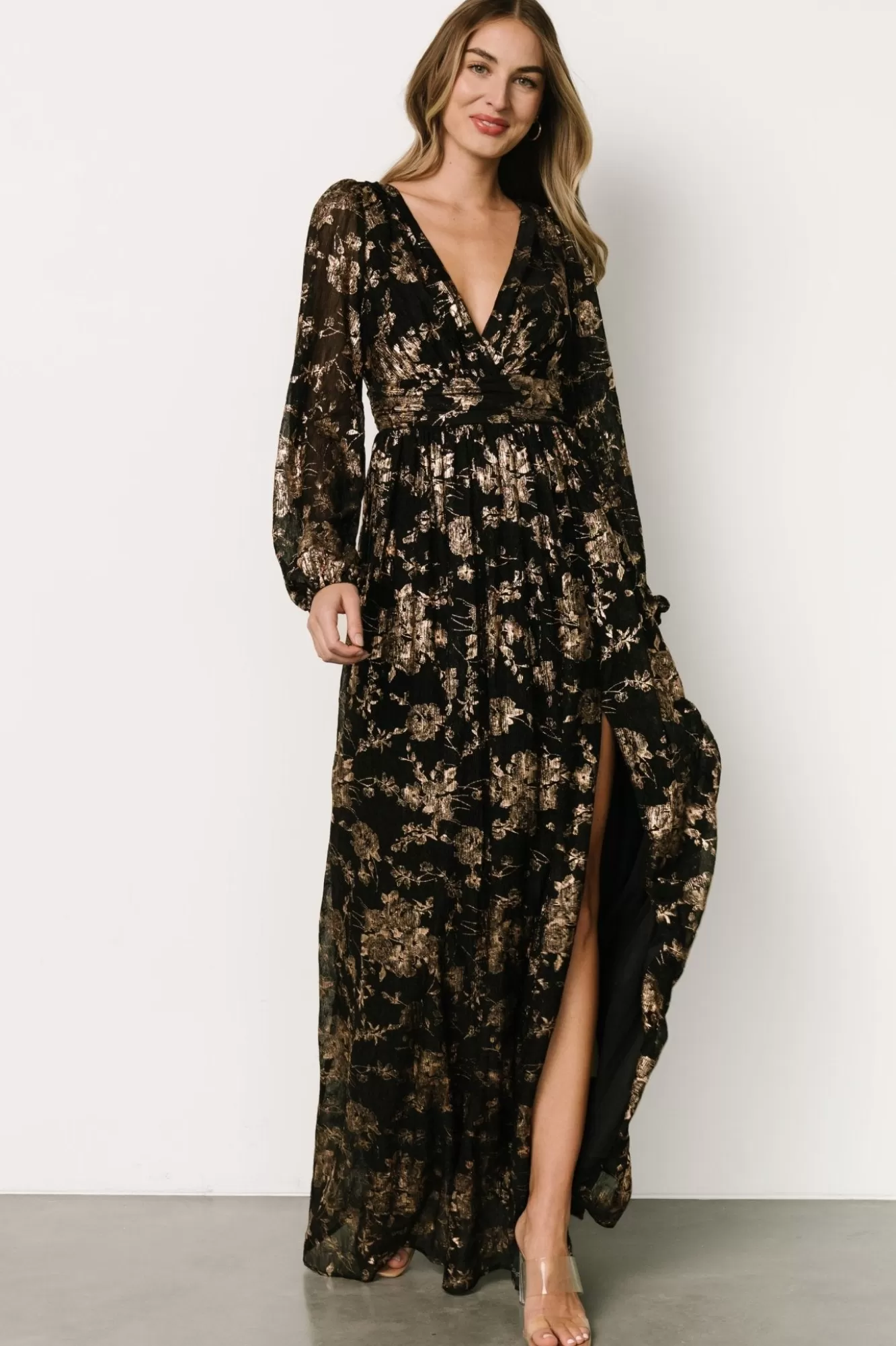 Baltic Born Maxi Dresses | Maxi Dresses | Charlene Maxi Dress | Black + Gold