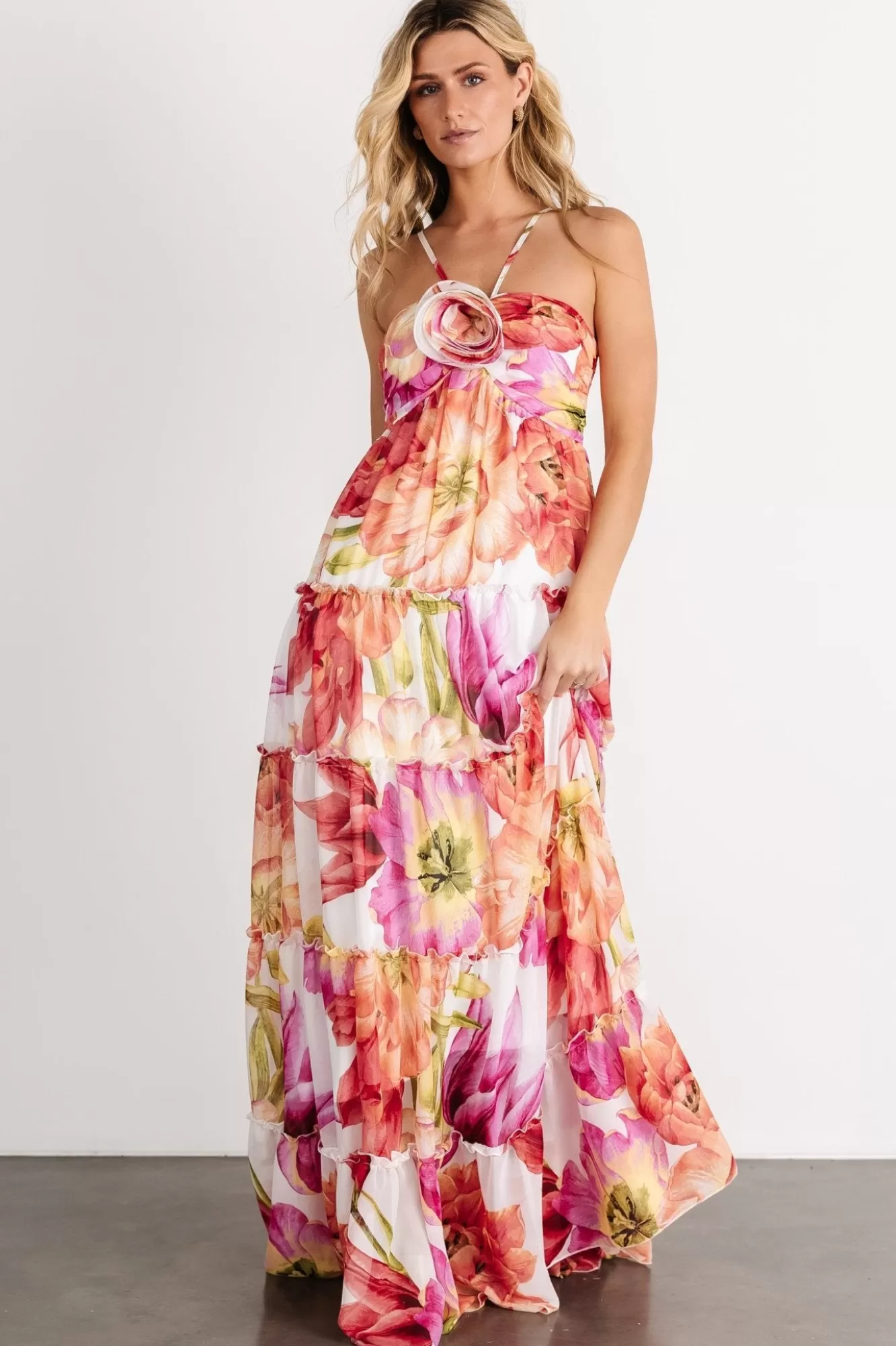 Baltic Born Maxi Dresses | Maxi Dresses | Charmaine Maxi Dress | Pink + Red Floral