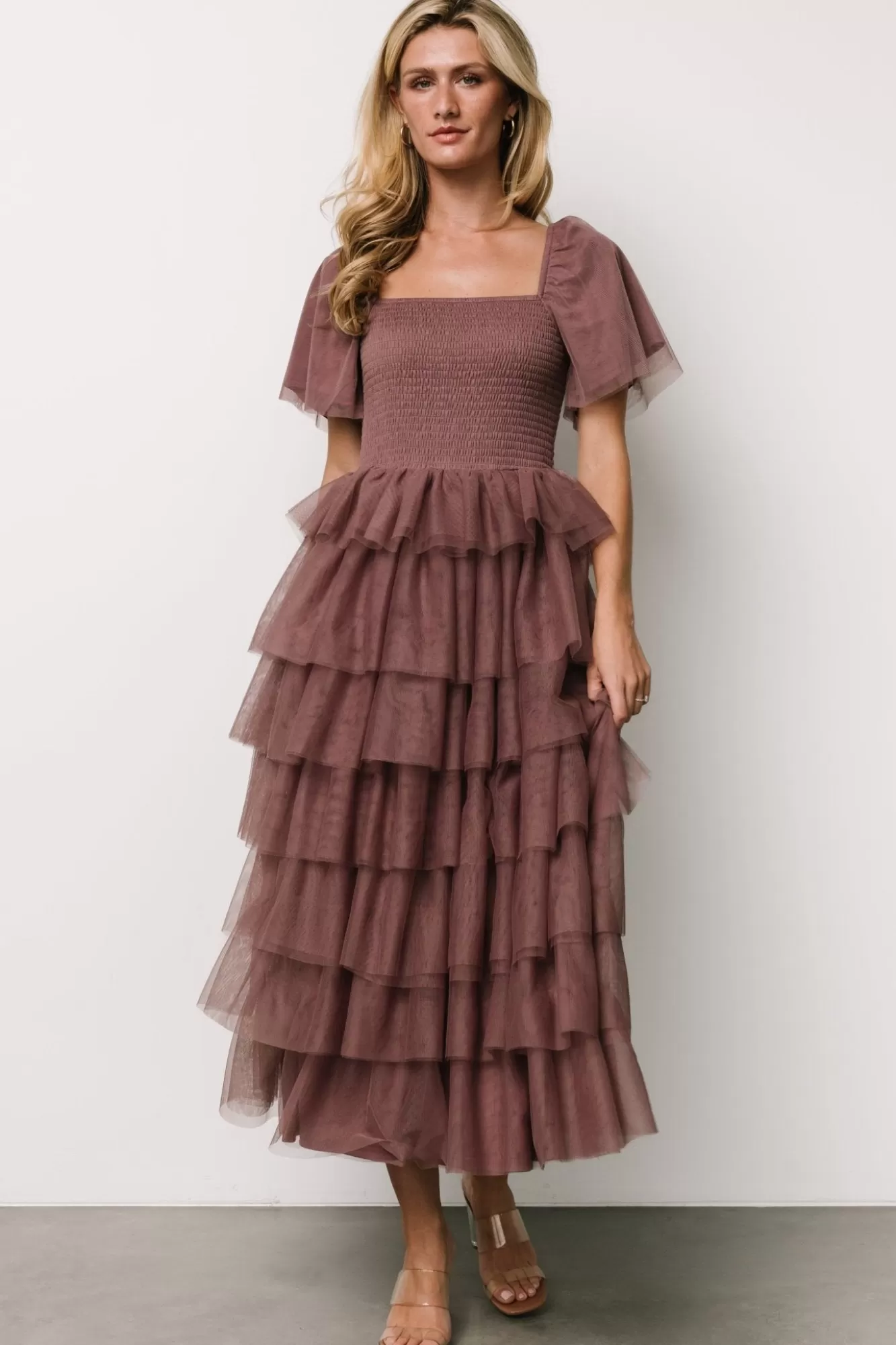 Baltic Born Maxi Dresses | Maxi Dresses | Cherise Tulle Tiered Dress | Dusty Lavender