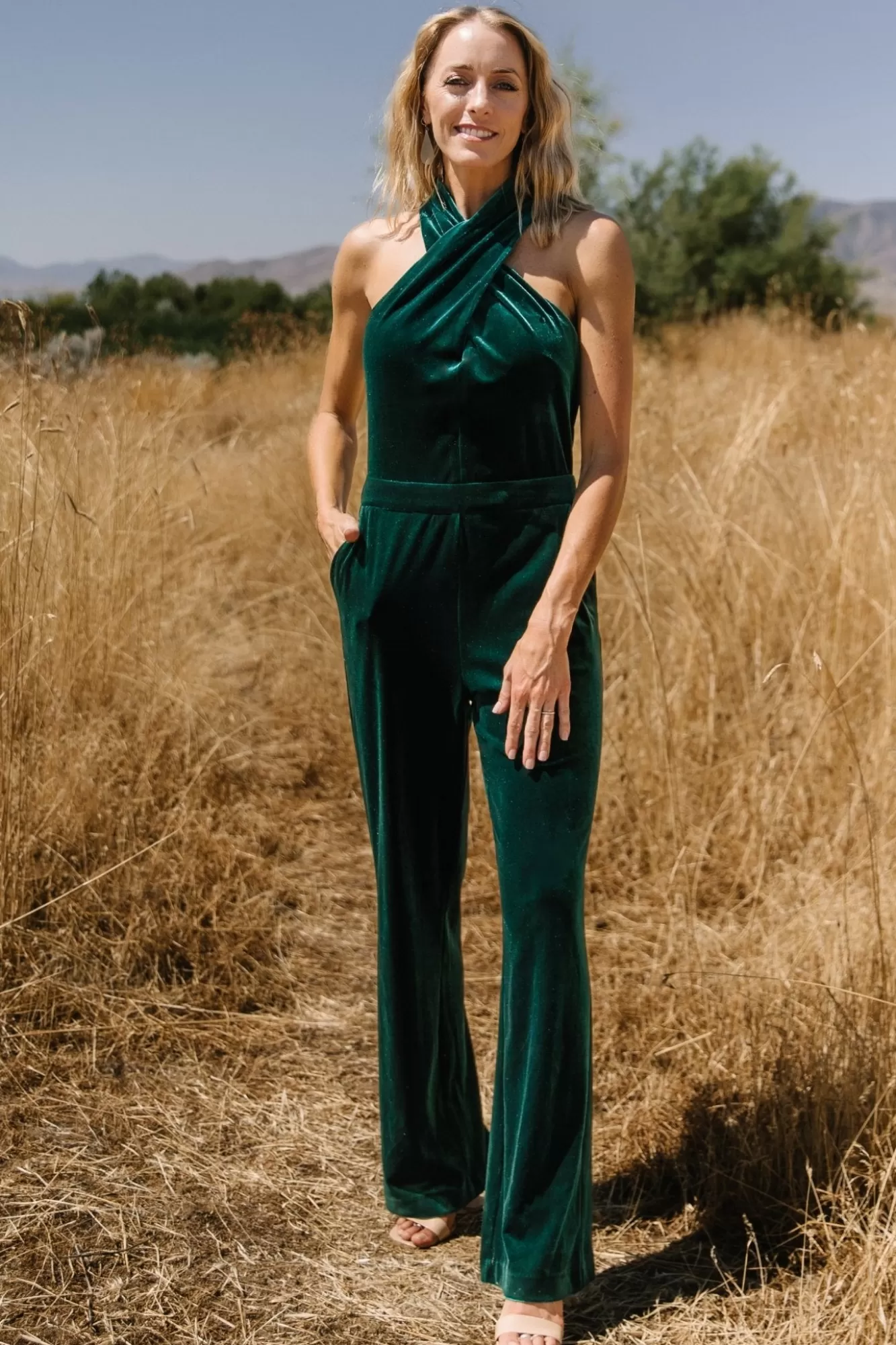 Baltic Born Semi-Formal | Jumpsuits + Rompers | Cleopatra Velvet Jumpsuit | Dark Green