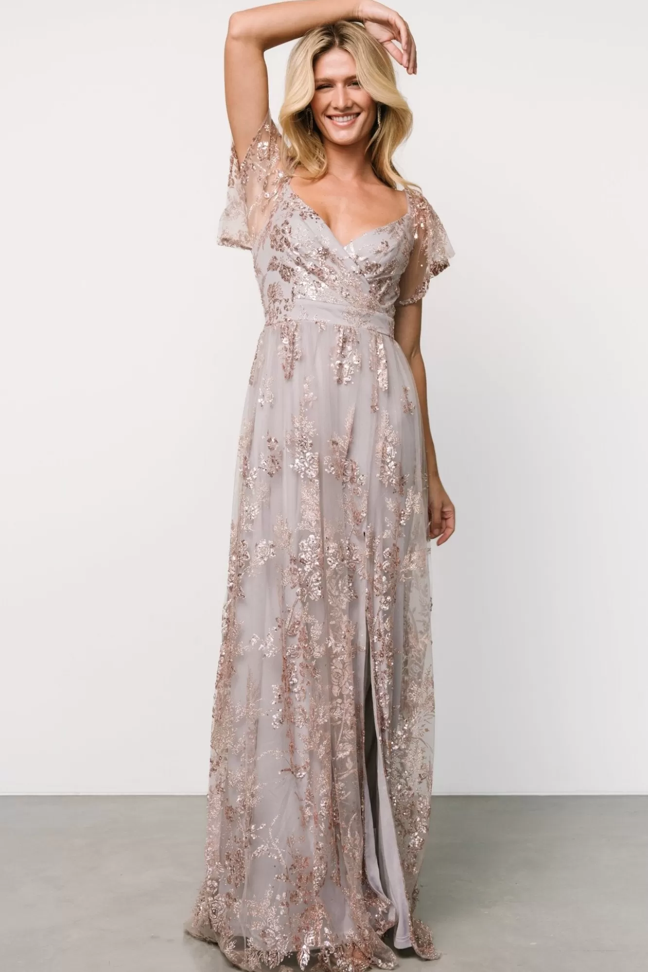 Baltic Born Maxi Dresses | Maxi Dresses | Corinne Shimmer Maxi Gown |