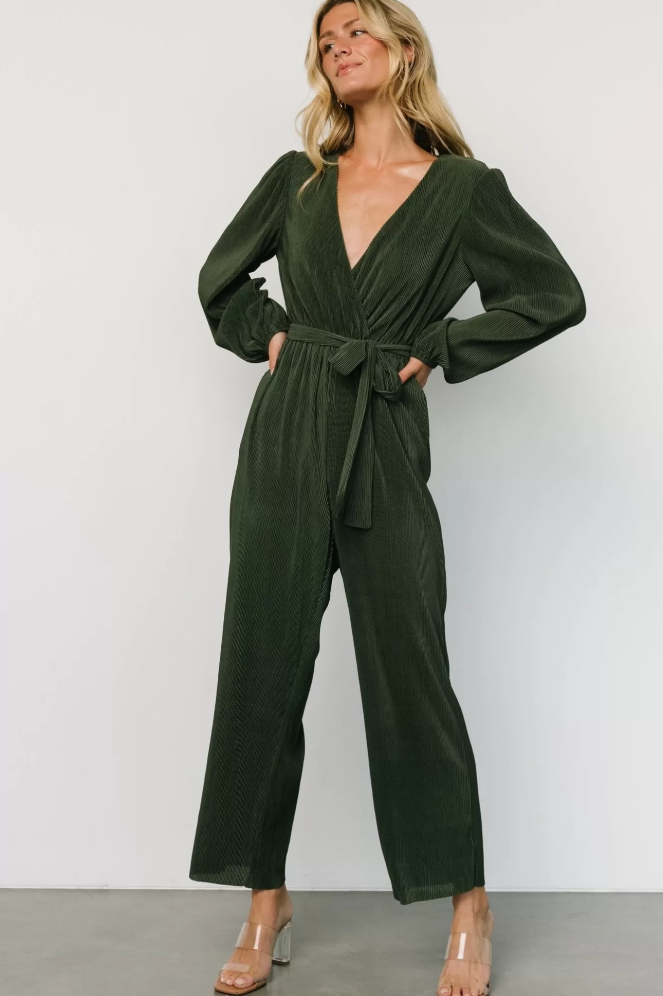 Baltic Born Jumpsuits + Rompers | Croft Pleated Jumpsuit | Dark Olive