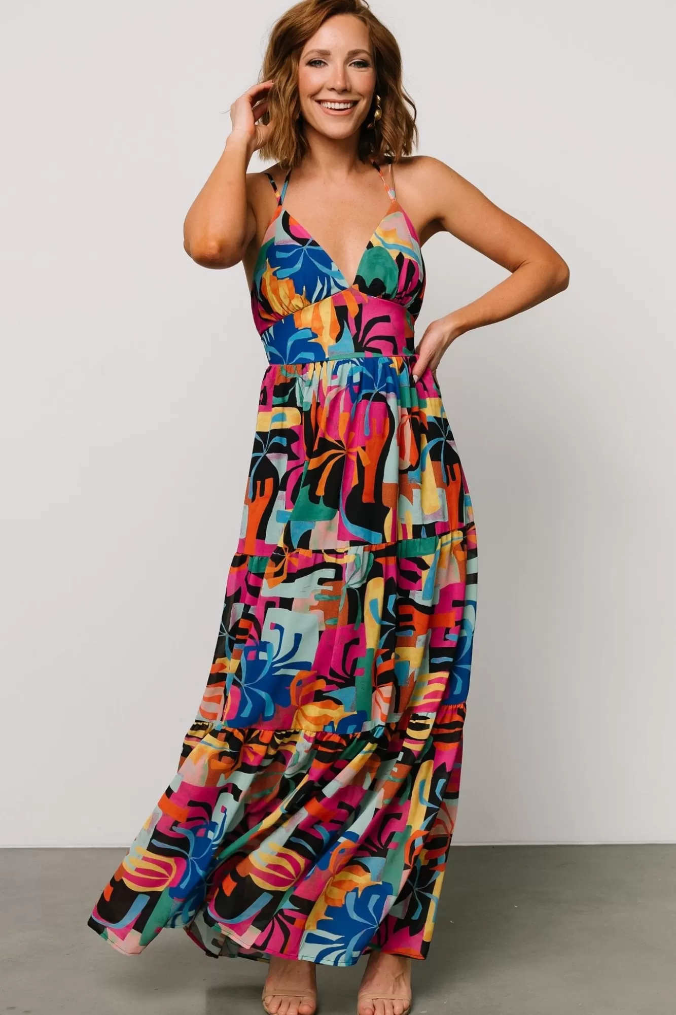 Baltic Born Maxi Dresses | Maxi Dresses | Crystal Maxi Dress | Black Multi Print