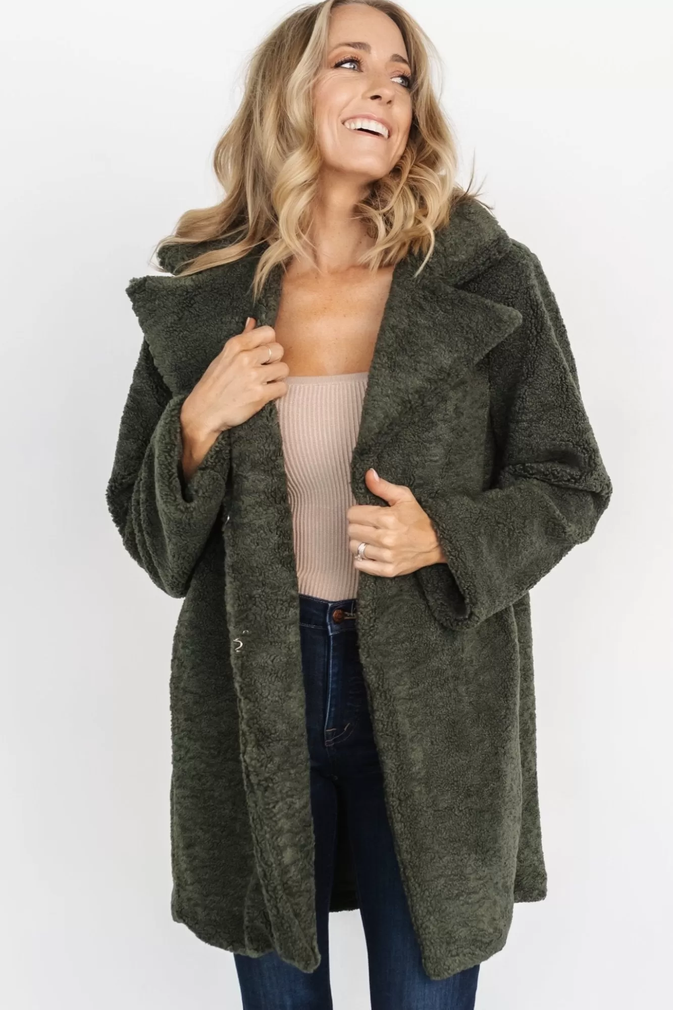 Baltic Born Outerwear | Damien Sherpa Coat | Dark Green