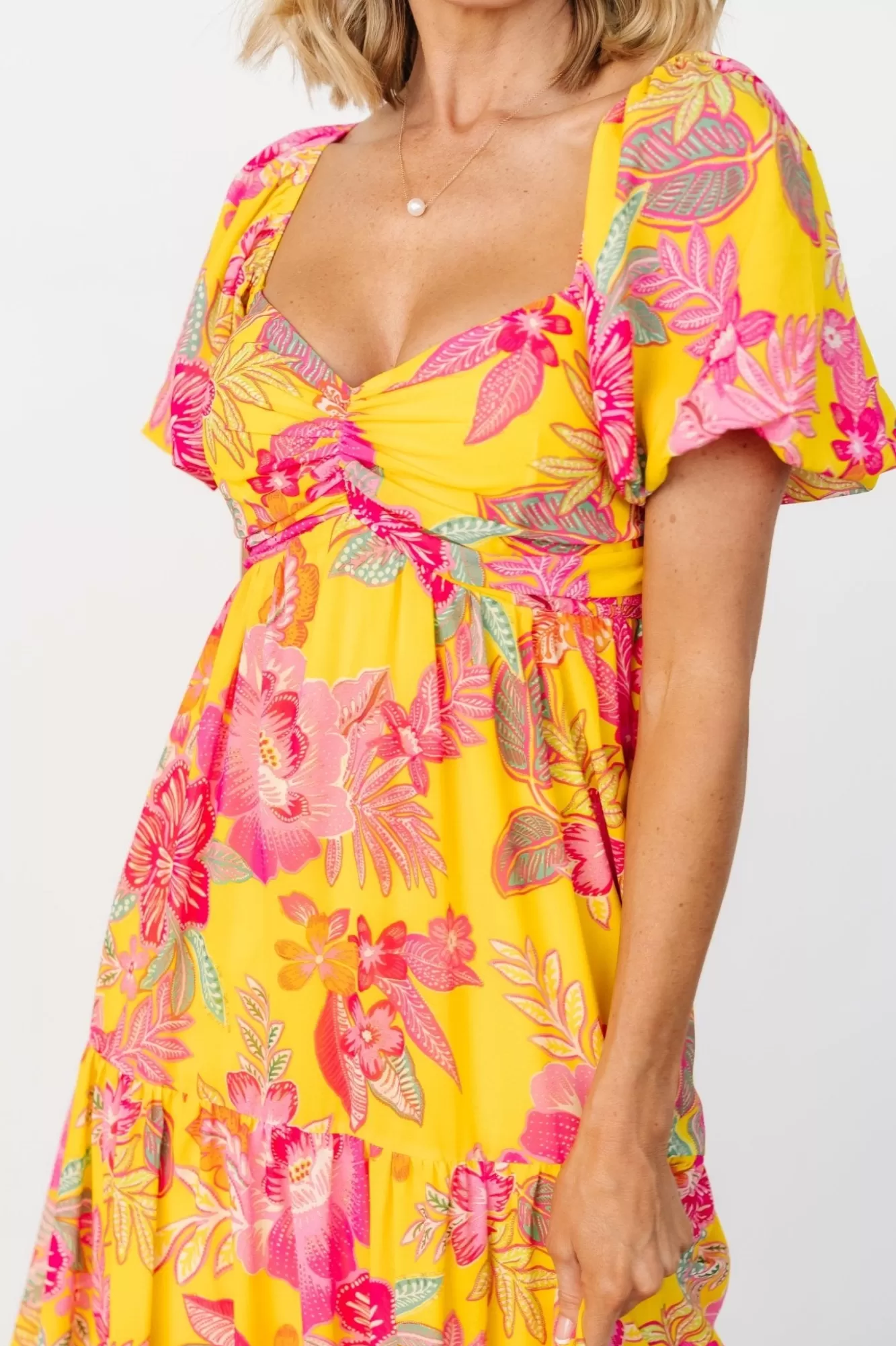 Baltic Born Maxi Dresses | Maxi Dresses | Darla Maxi Dress | Yellow + Pink Floral