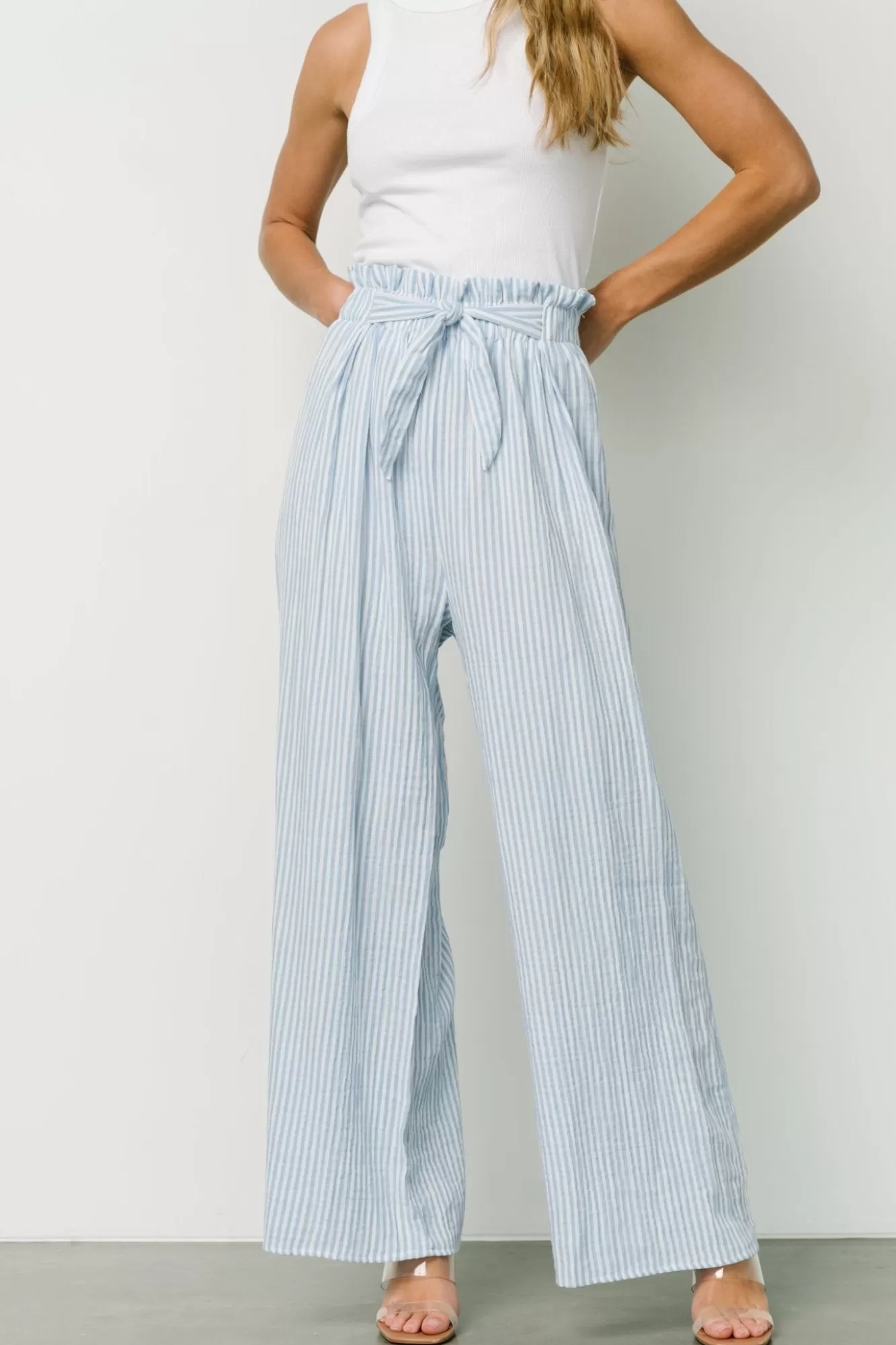 Baltic Born Pants | Delphi Wide Leg Pants | Blue Stripe