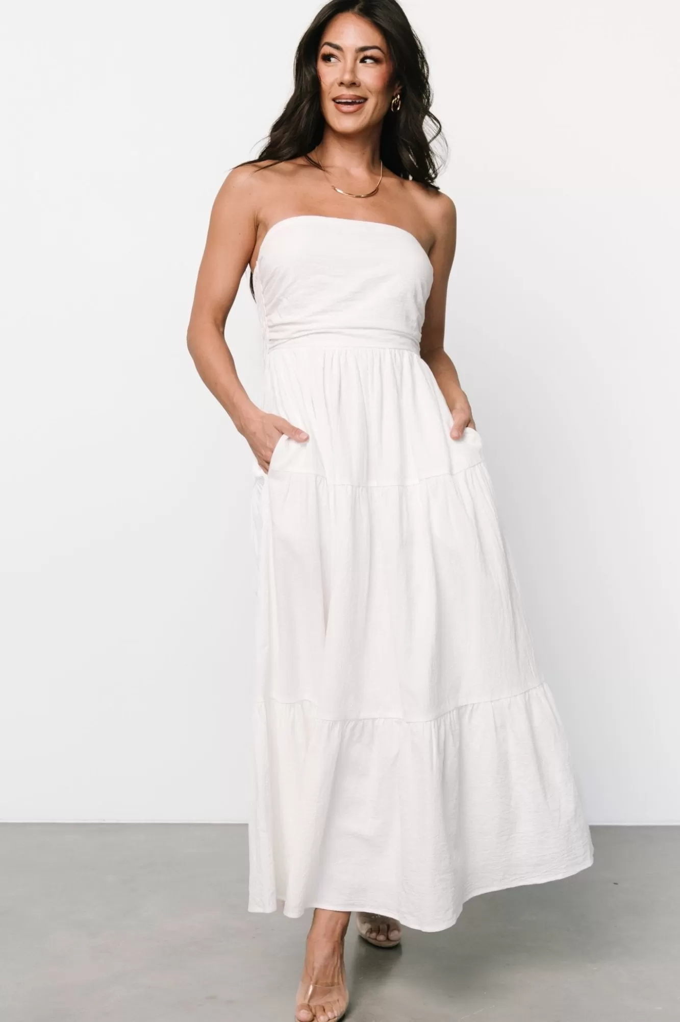 Baltic Born Maxi Dresses | Maxi Dresses | Delray Strapless Dress | Off White