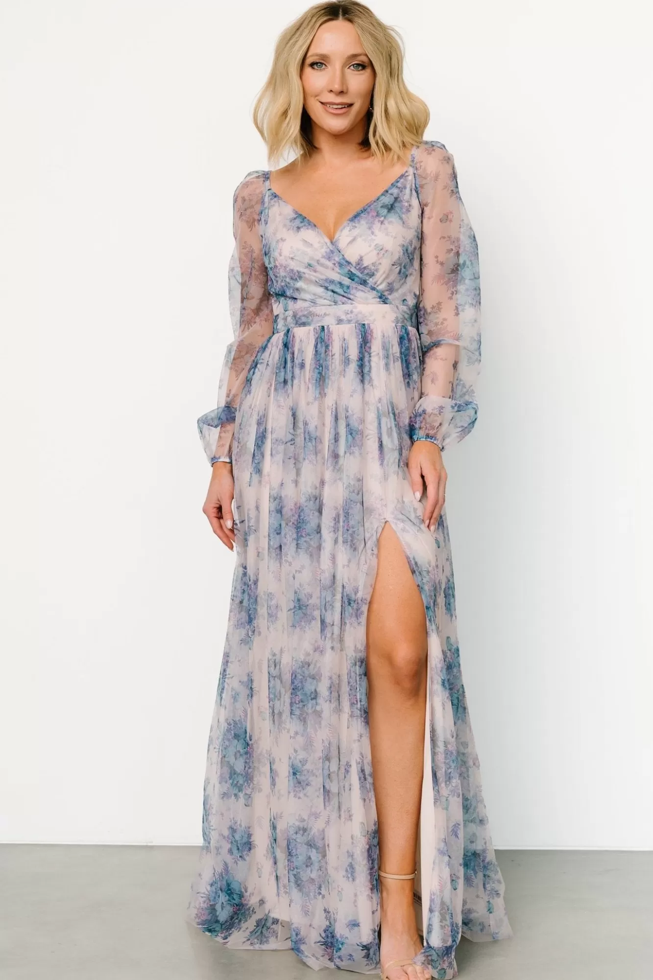 Baltic Born Maxi Dresses | Maxi Dresses | Desiree Tulle Maxi Dress | Natural + Slate Floral