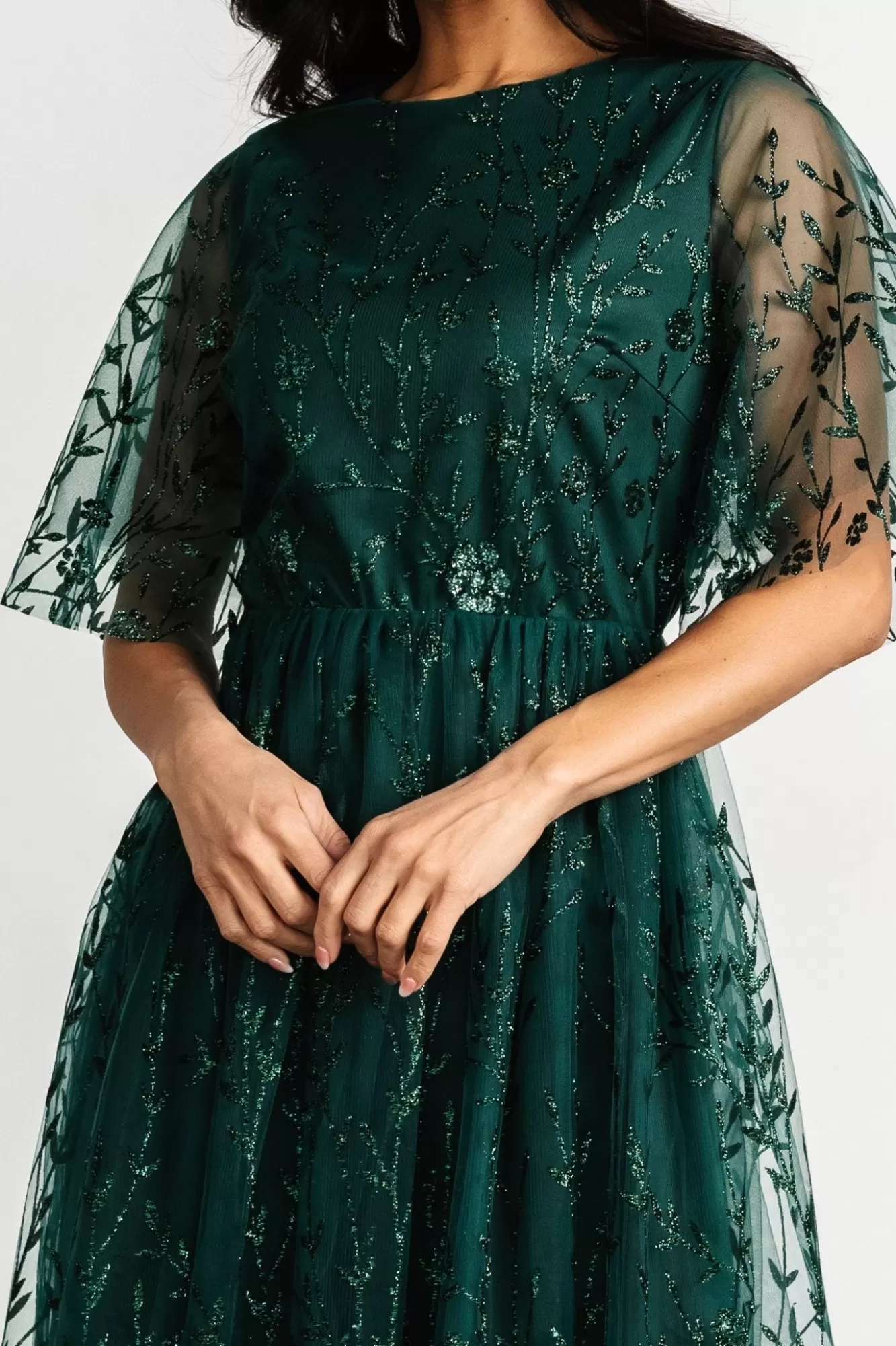 Baltic Born Short Dresses | Short Dresses | Duchess Tulle Dress | Dark Green Sparkle