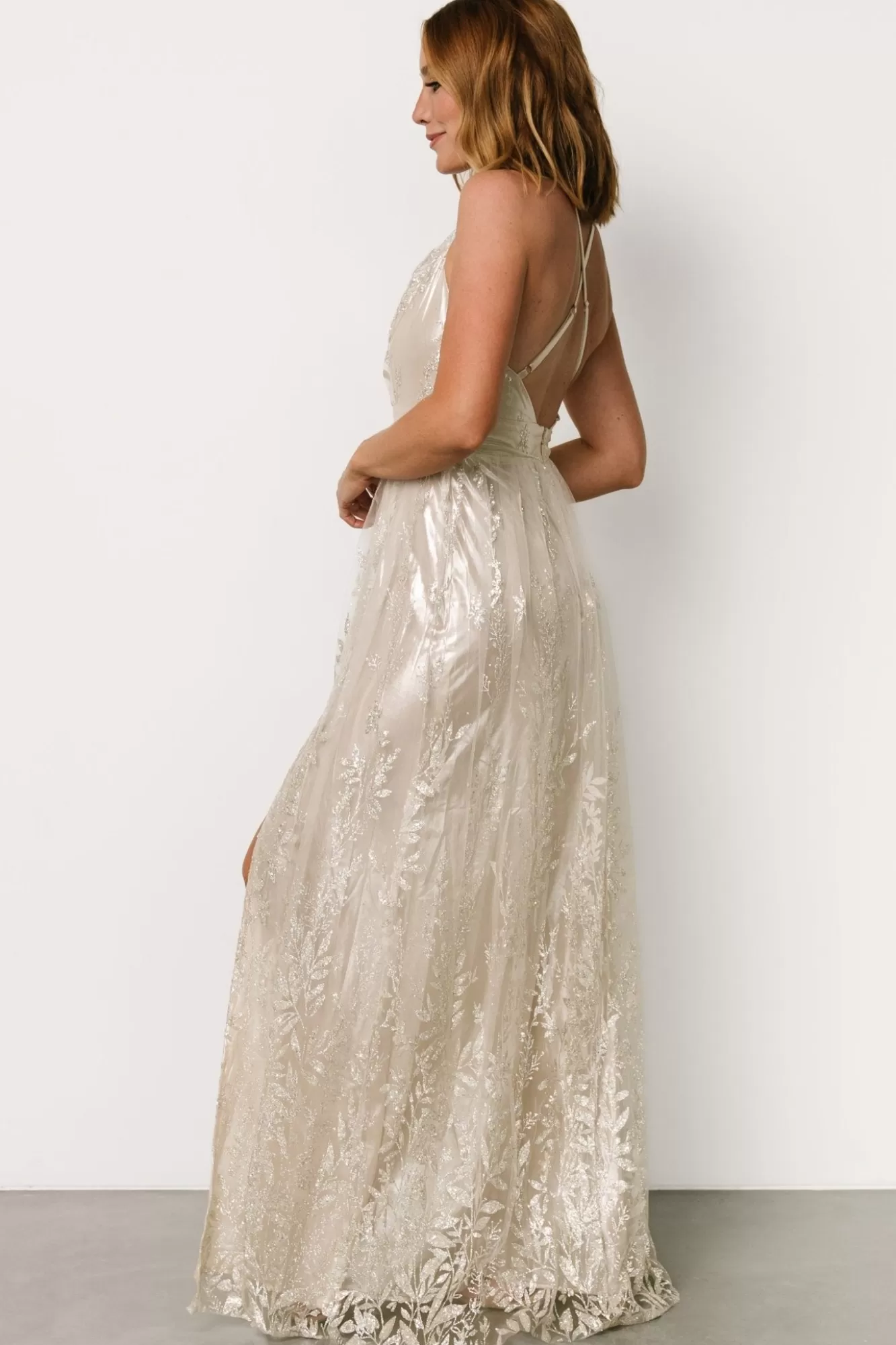 Baltic Born Maxi Dresses | Maxi Dresses | Eirena Sparkle Gown | Cream + Silver