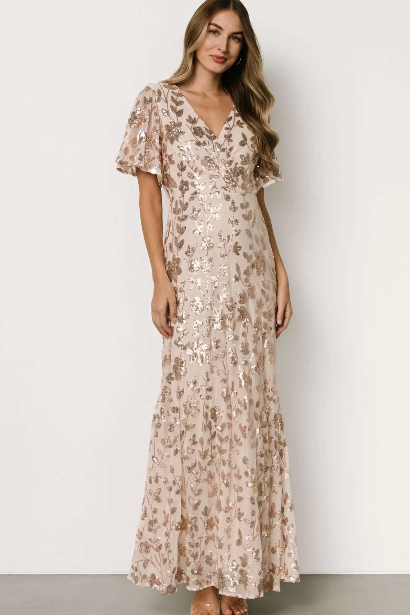 Baltic Born Maxi Dresses | Maxi Dresses | Esme Sequin Dress | Rose Gold