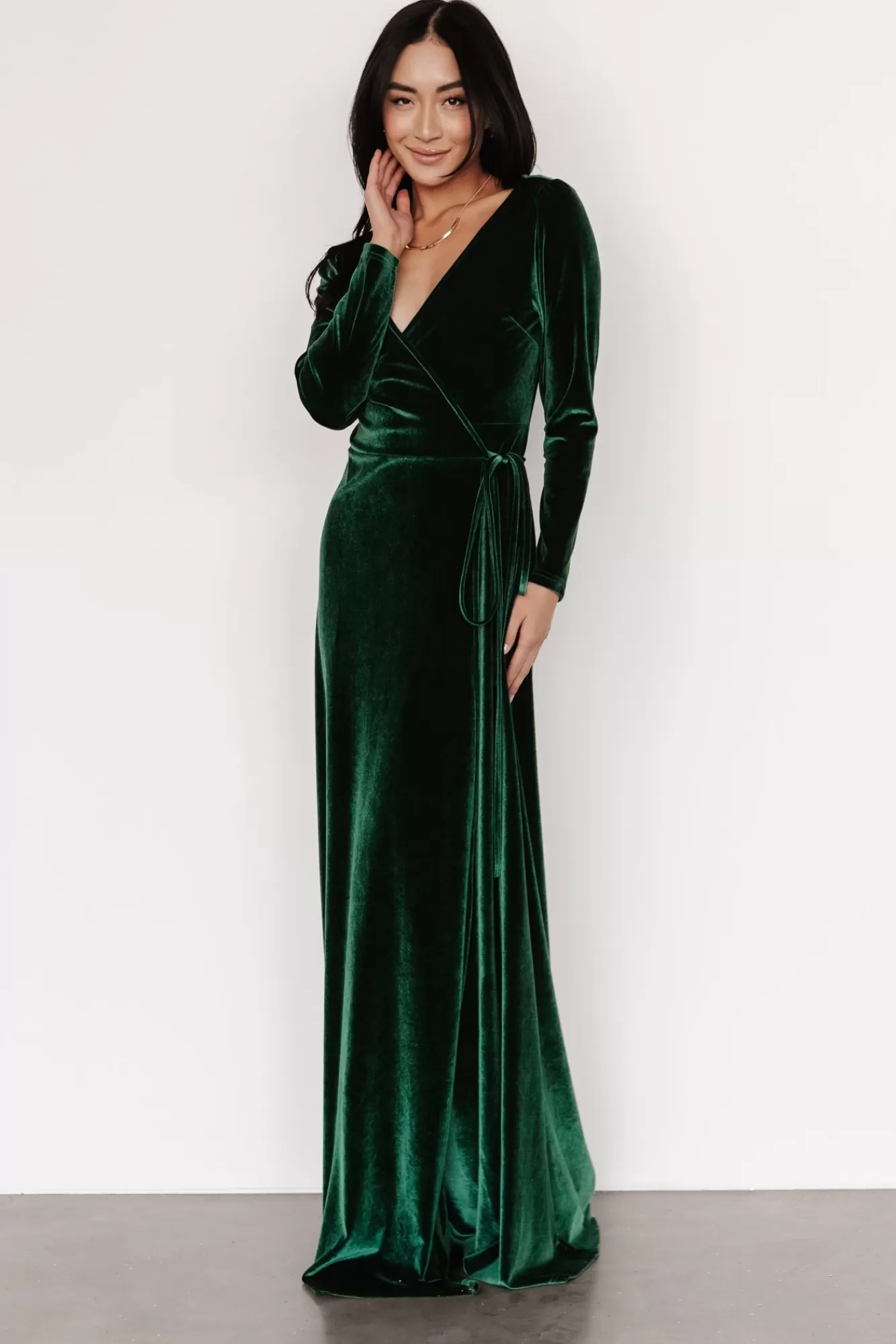 Baltic Born Maxi Dresses | Maxi Dresses | Esmerelda Velvet Wrap Maxi Dress |