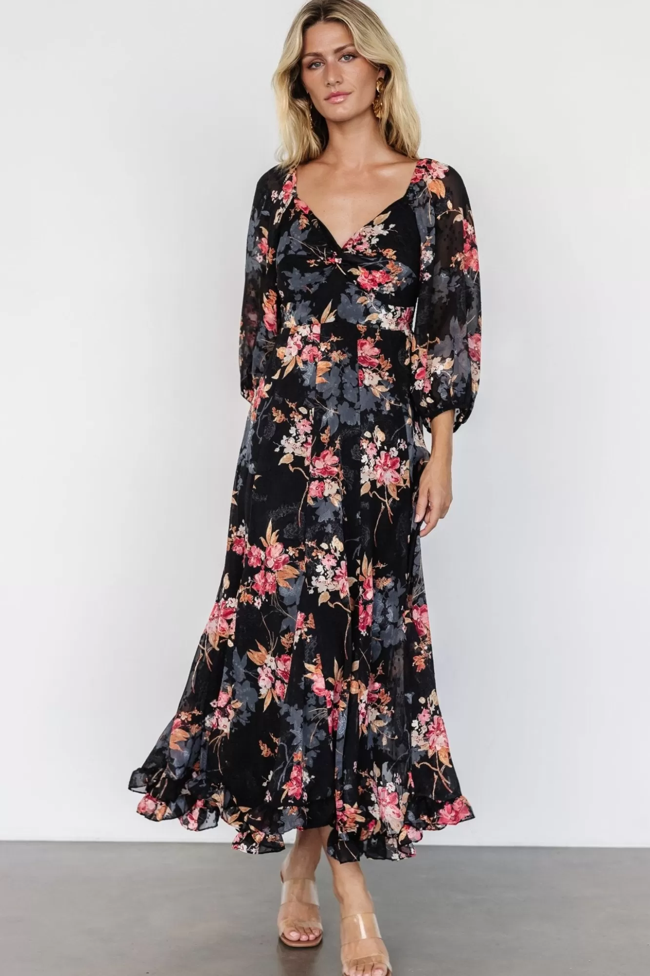 Baltic Born Maxi Dresses | Maxi Dresses | Estefania Maxi Dress | Black Floral