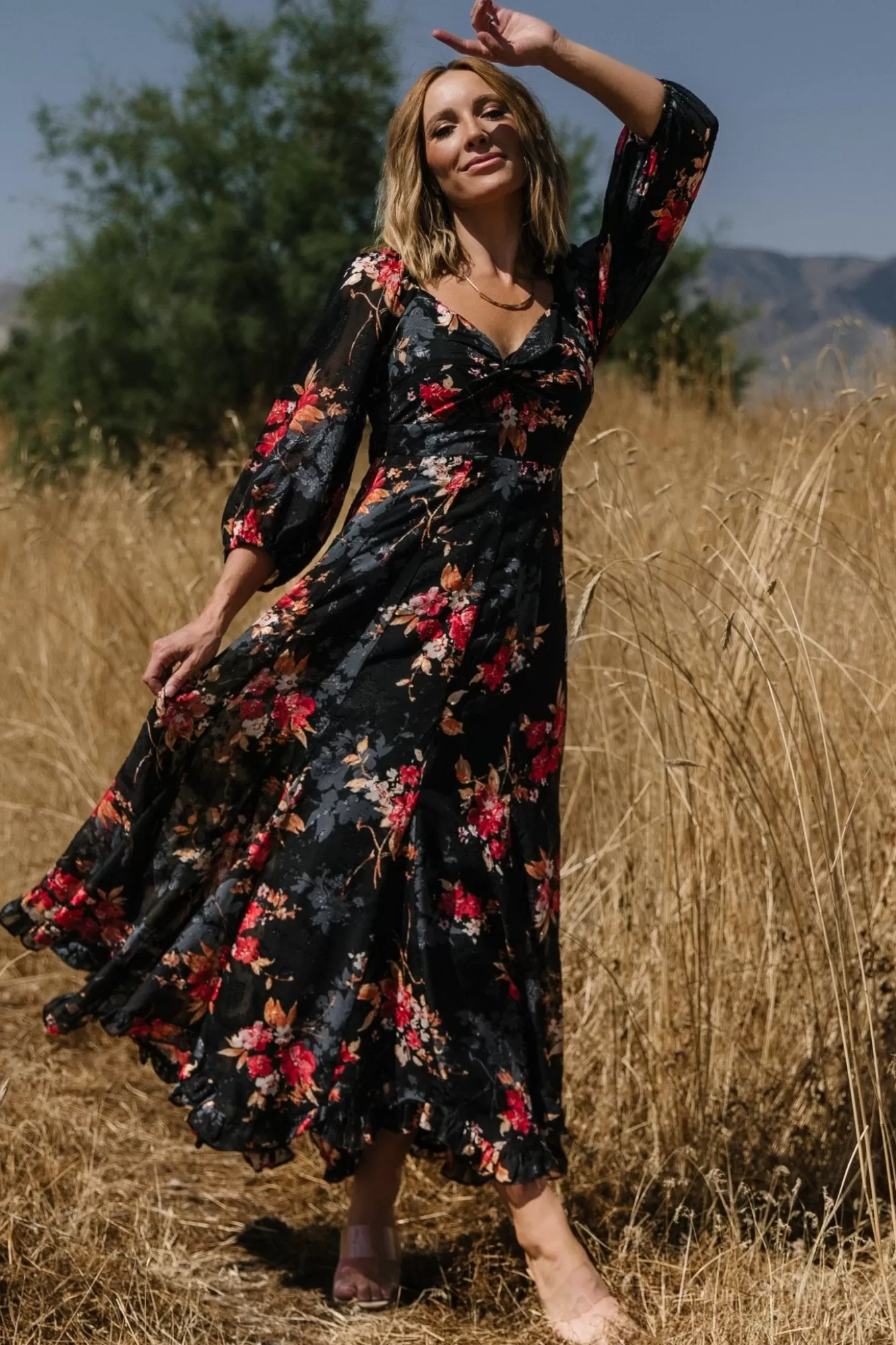 Baltic Born Maxi Dresses | Maxi Dresses | Estefania Maxi Dress | Black Floral