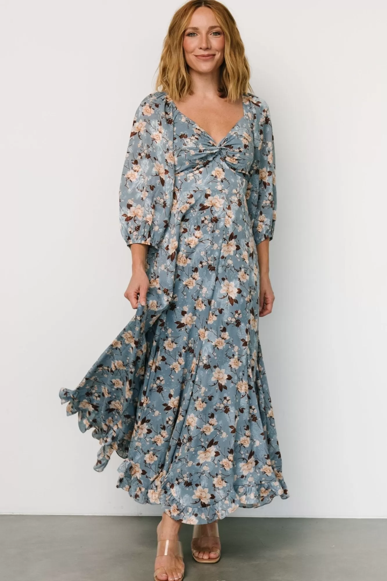 Baltic Born Maxi Dresses | Maxi Dresses | Estefania Maxi Dress | Blue + Peach Floral