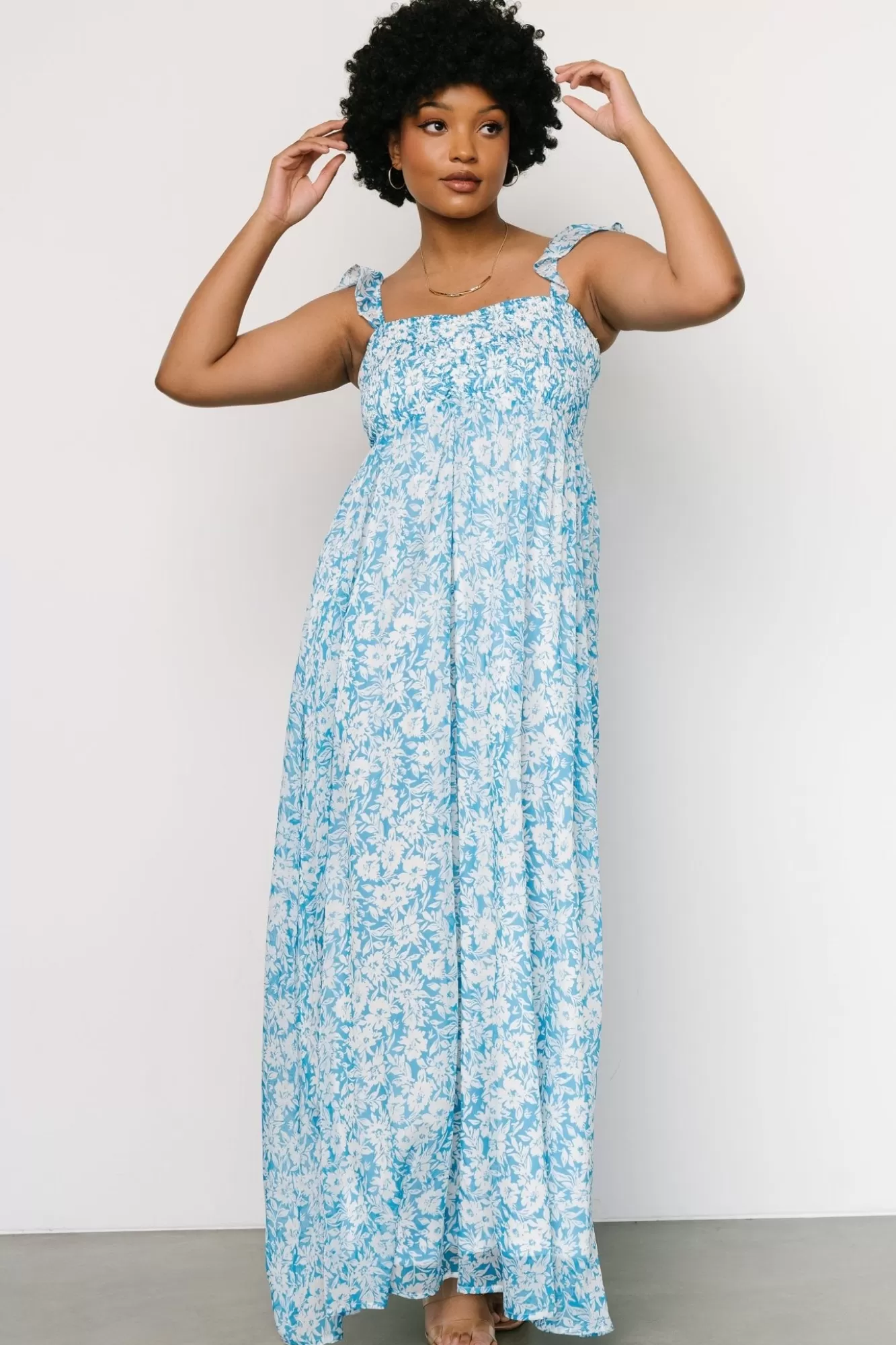 Baltic Born Maxi Dresses | Maxi Dresses | Evanthe Maxi Dress | Blue + White Floral