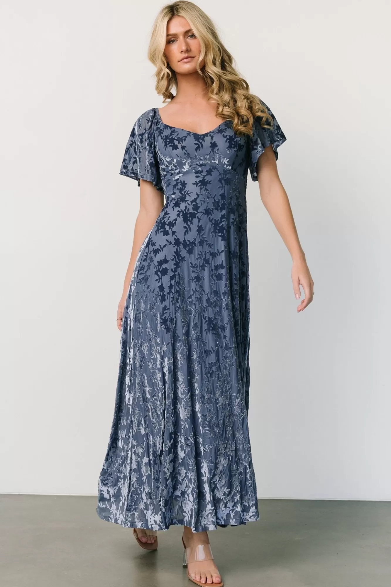 Baltic Born Maxi Dresses | Maxi Dresses | Everley Velvet Maxi Dress | Whisper Blue