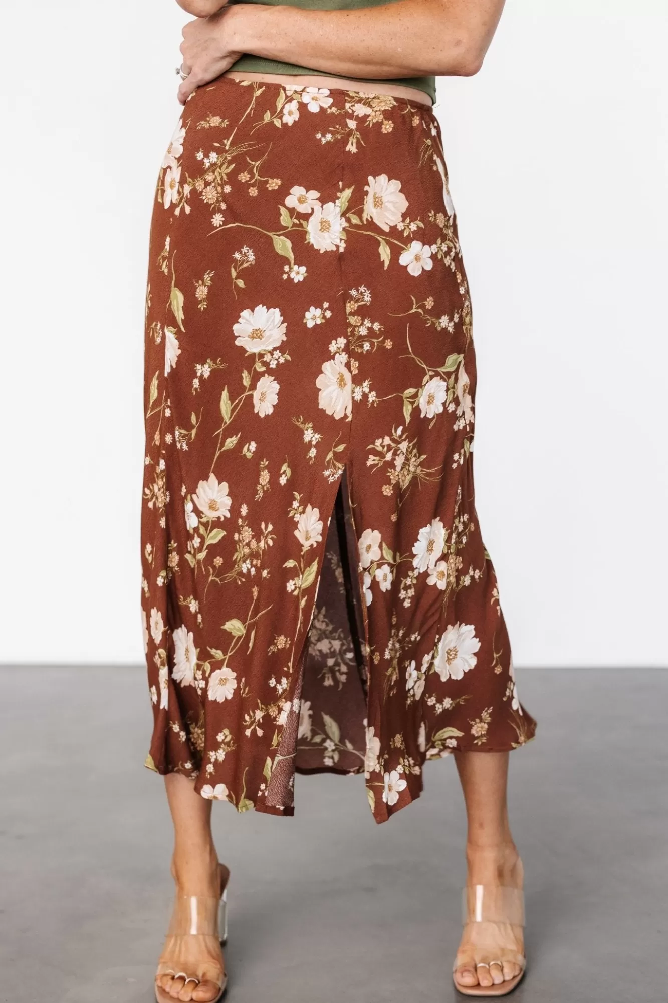 Baltic Born Midi Dresses | Midi Dresses | Fairchild Skirt | Brown Floral