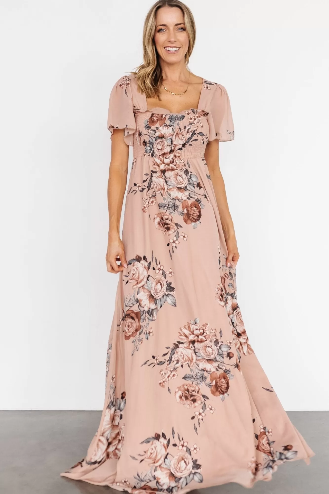 Baltic Born Maxi Dresses | Maxi Dresses | Fleur Maxi Dress | Nude Floral