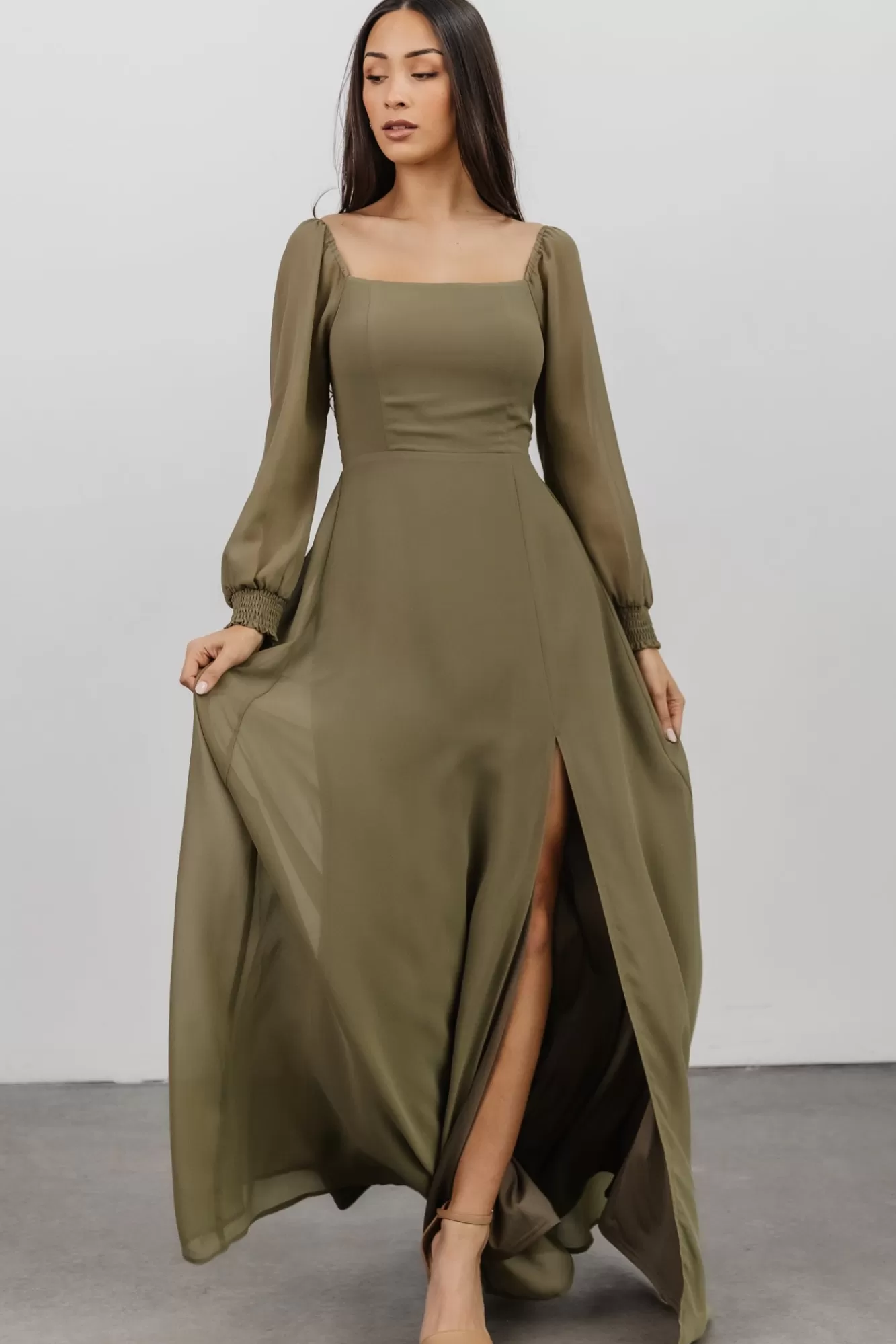 Baltic Born Maxi Dresses | Maxi Dresses | Giselle Maxi Dress | Dusty Olive