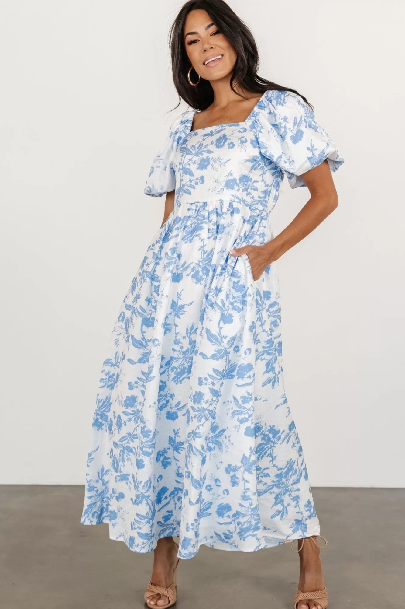 Baltic Born Maxi Dresses | Maxi Dresses | Graceland Maxi Dress | White + Blue Floral