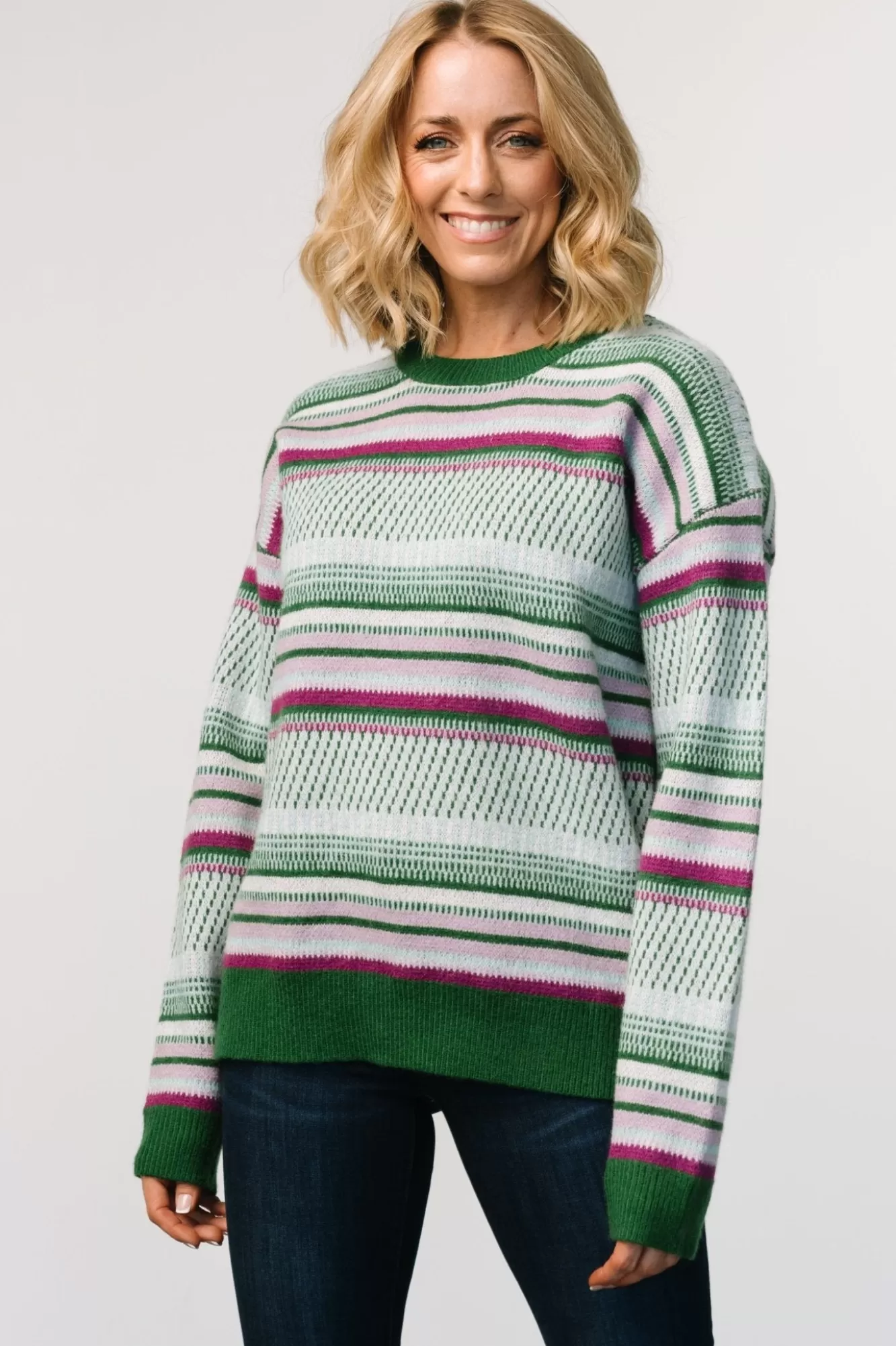 Baltic Born Sweaters | Holmes Sweater | Green Multi