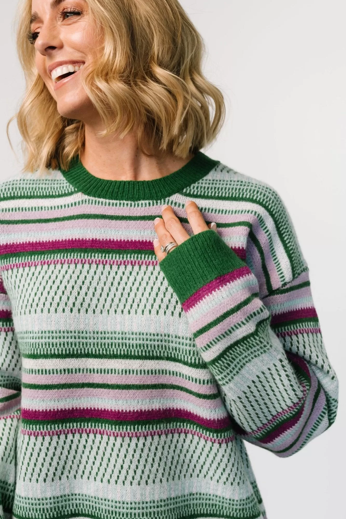 Baltic Born Sweaters | Holmes Sweater | Green Multi