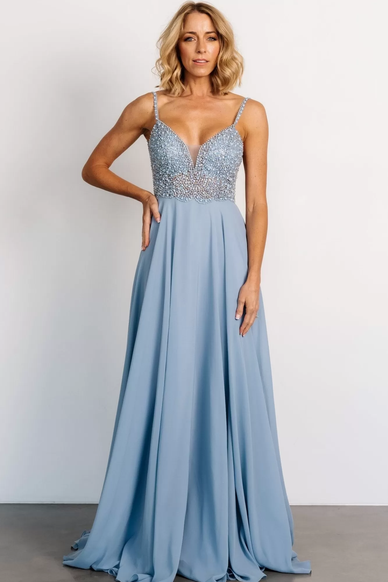 Baltic Born Maxi Dresses | Maxi Dresses | Honor Beaded Bridal Gown | Dusty Blue