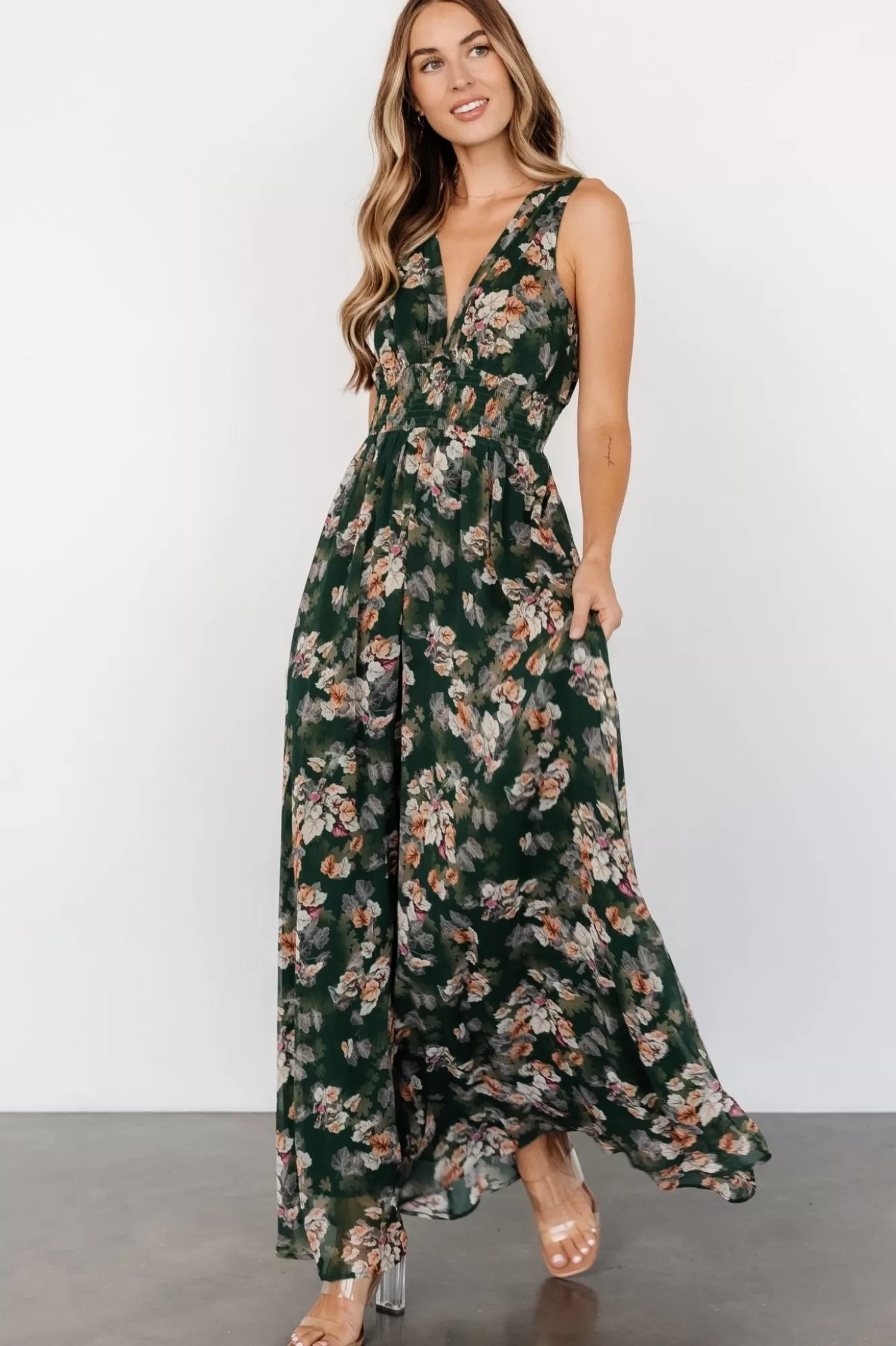 Baltic Born Maxi Dresses | Maxi Dresses | Imogen Maxi Dress | Deep Green Multi