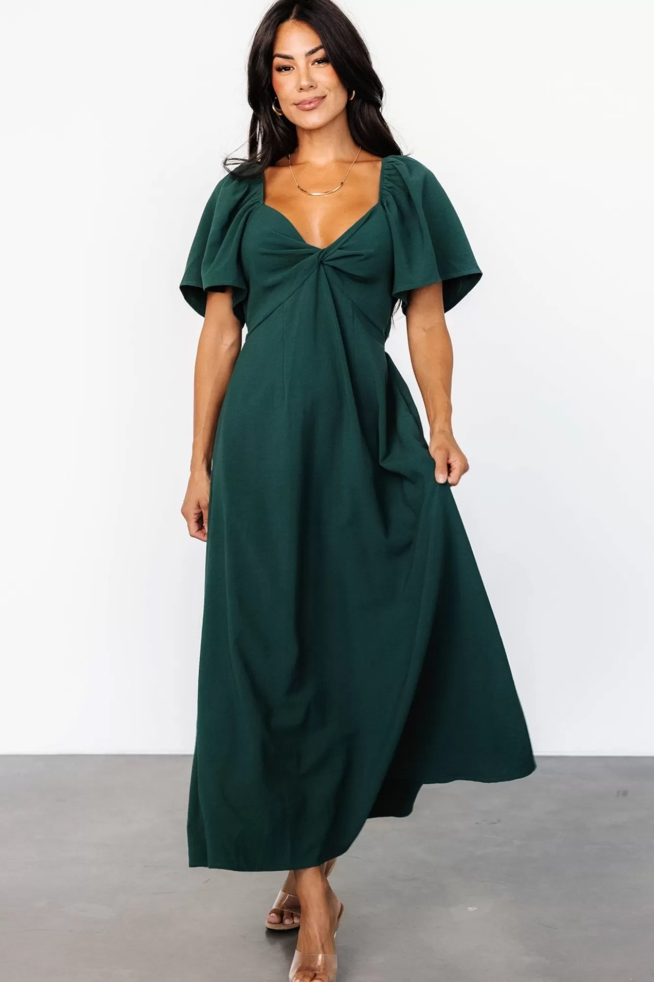 Baltic Born Maxi Dresses | Maxi Dresses | Indie Back Tie Dress | Dark Green