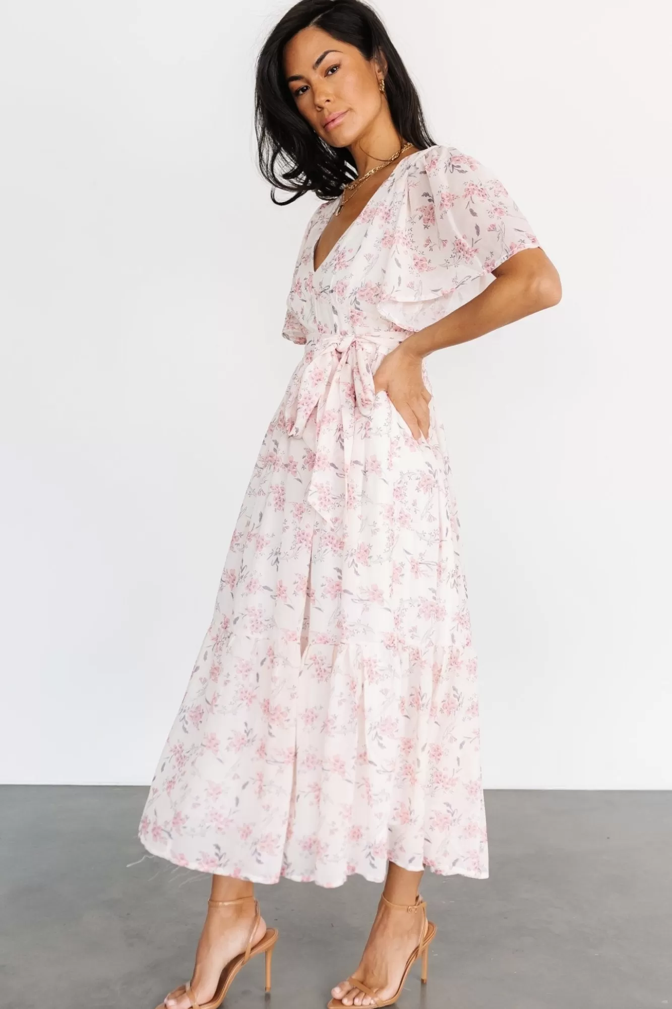 Baltic Born Midi Dresses | Midi Dresses | Iris Midi Dress | Blush Floral